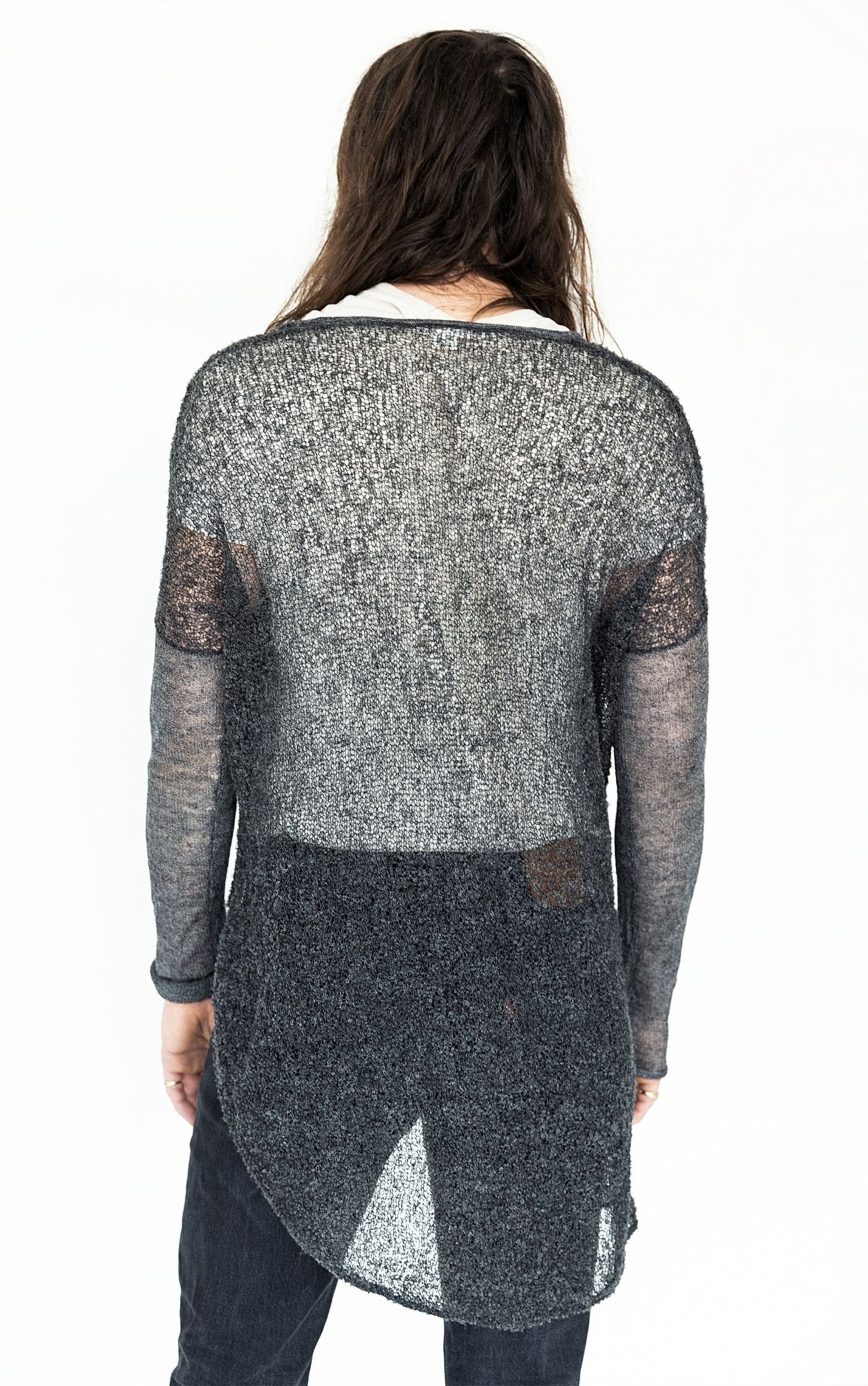 HELMUT LANG Distressed Alpaca Scoop Neck Sweater RESELLUM