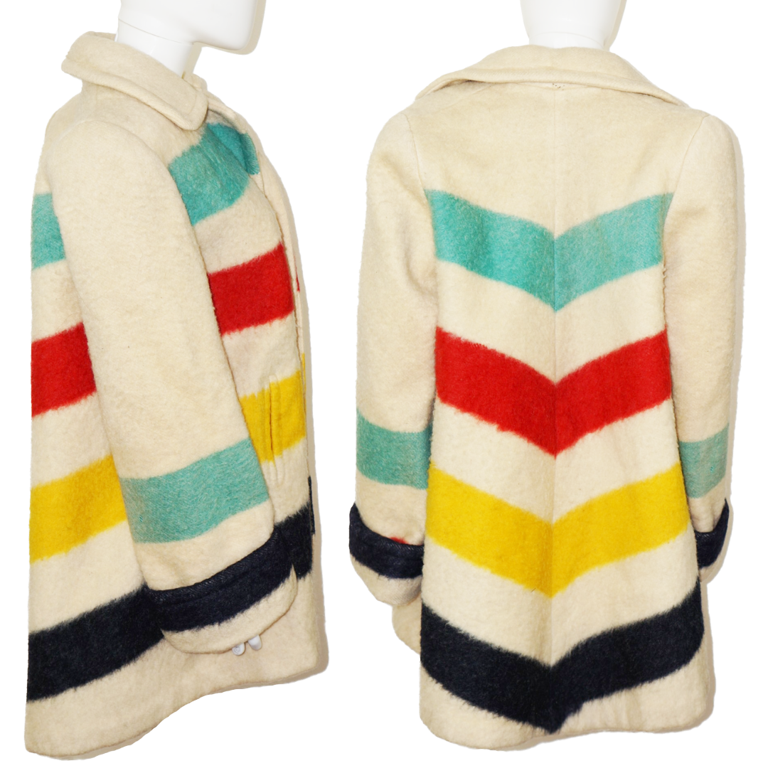 HUDSON'S BAY Vintage 70s Wool Striped Coat