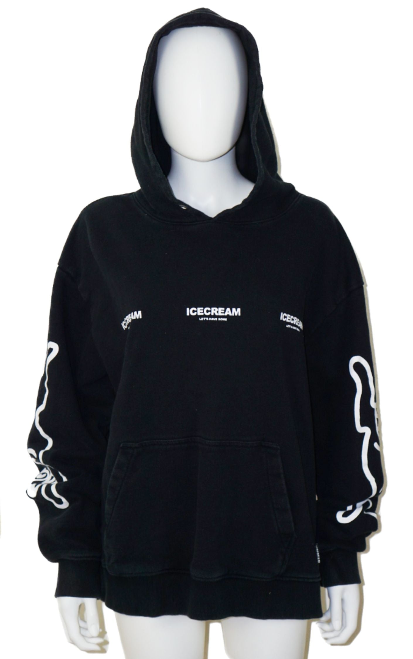ICECREAM Streetwear Black Logo Printed Hoodie resellum