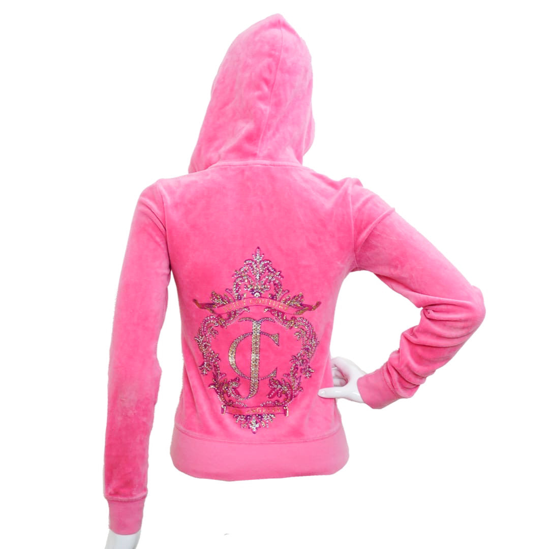 JUICY COUTURE Pink Zip Hoodie by Click On Trend