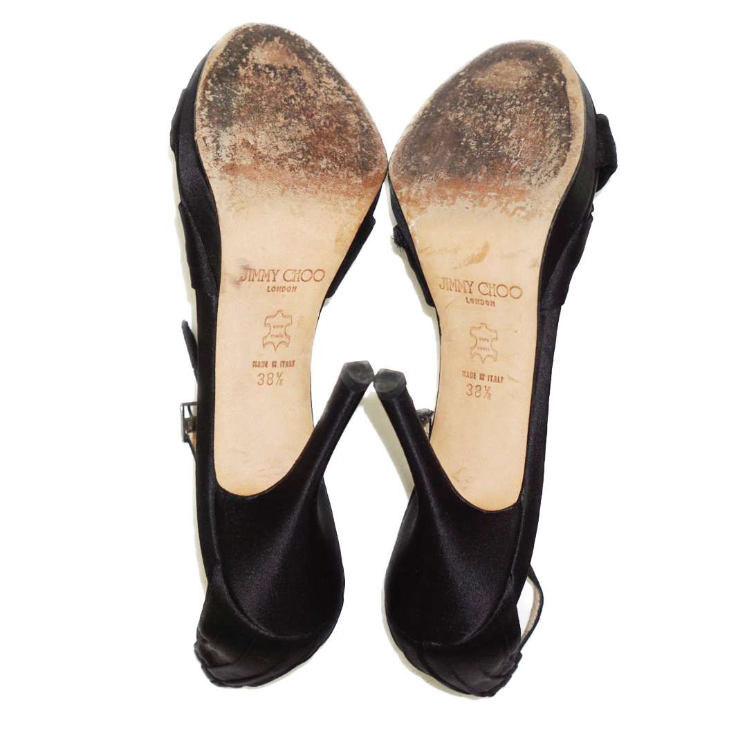 JIMMY CHOO Macy Satin Stiletto Sandals