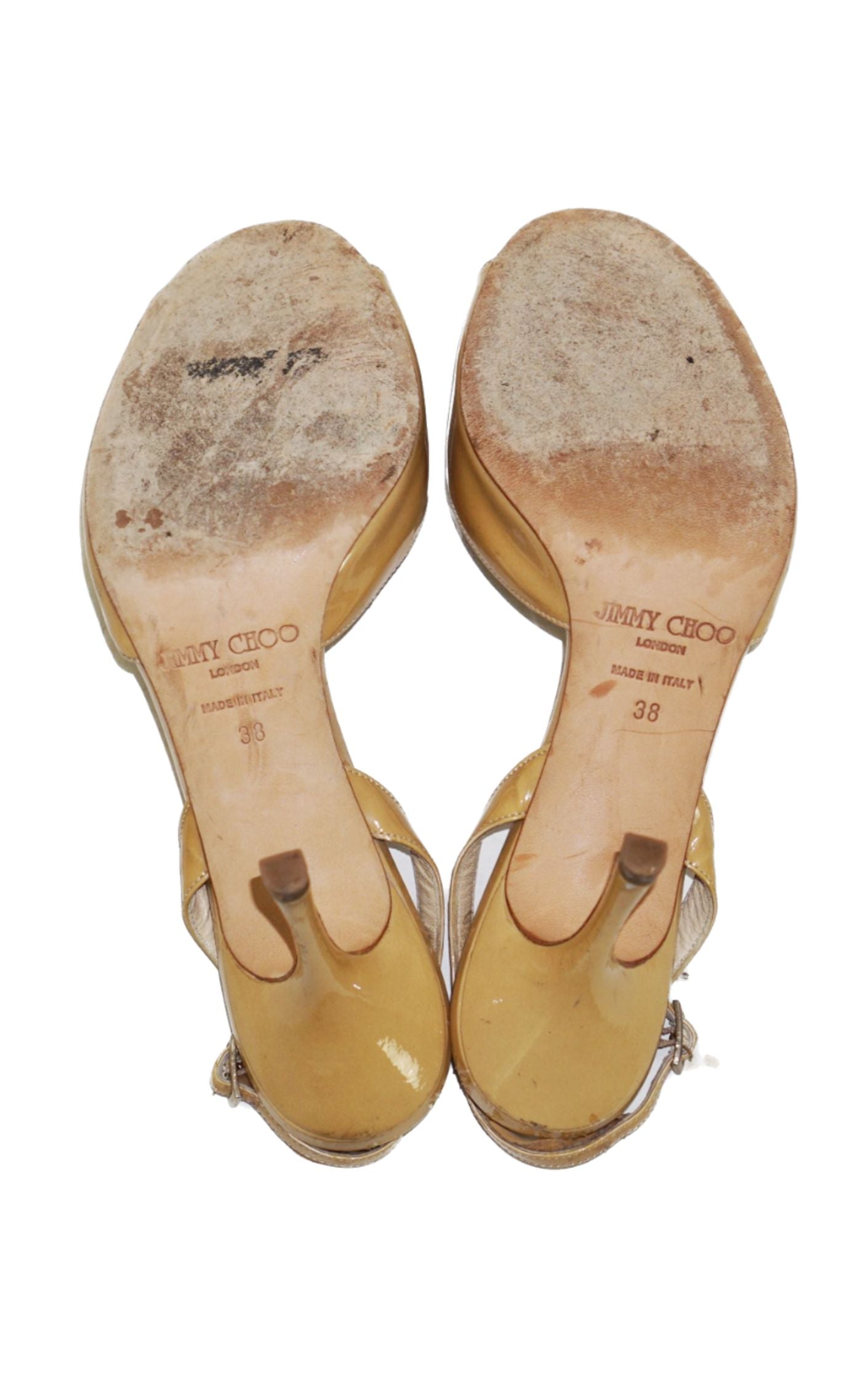 JIMMY CHOO Beige Patent Leather Sandals resellum