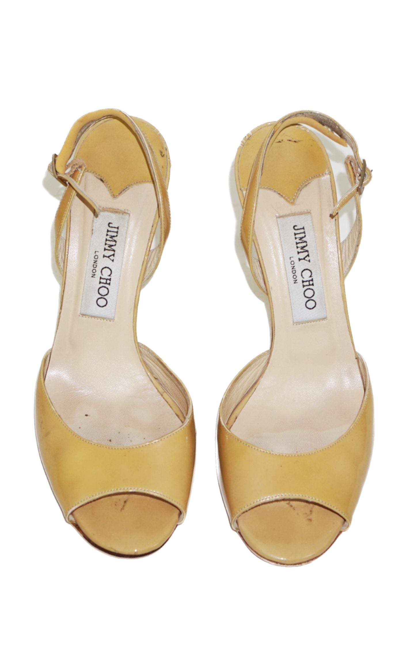 JIMMY CHOO Beige Patent Leather Sandals resellum