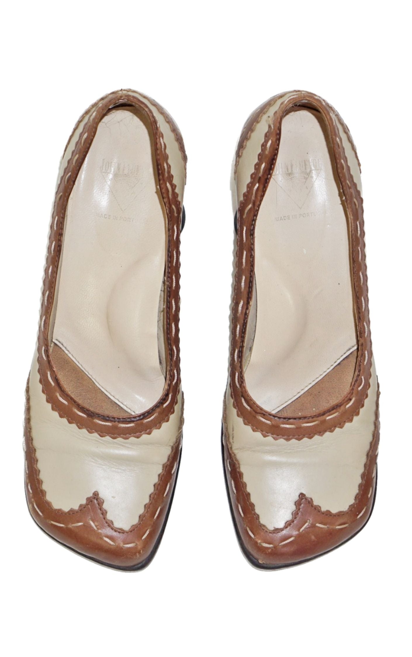 JOHN FLUEVOG Brown Square Toe Heart Shaped Heel Shoes RESELLUM