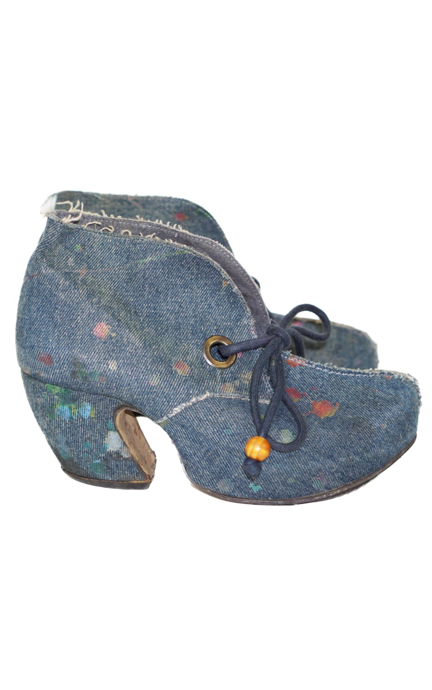 JOHN FLUEVOG PREPARES Denim Heeled Boots resellum