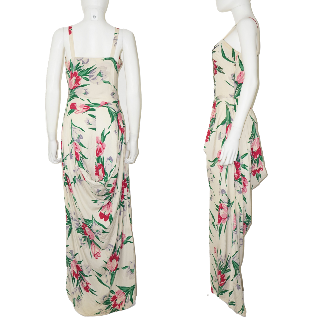 JOURDELLE OF HOLLYWOOD Vintage 40s Floral Dress