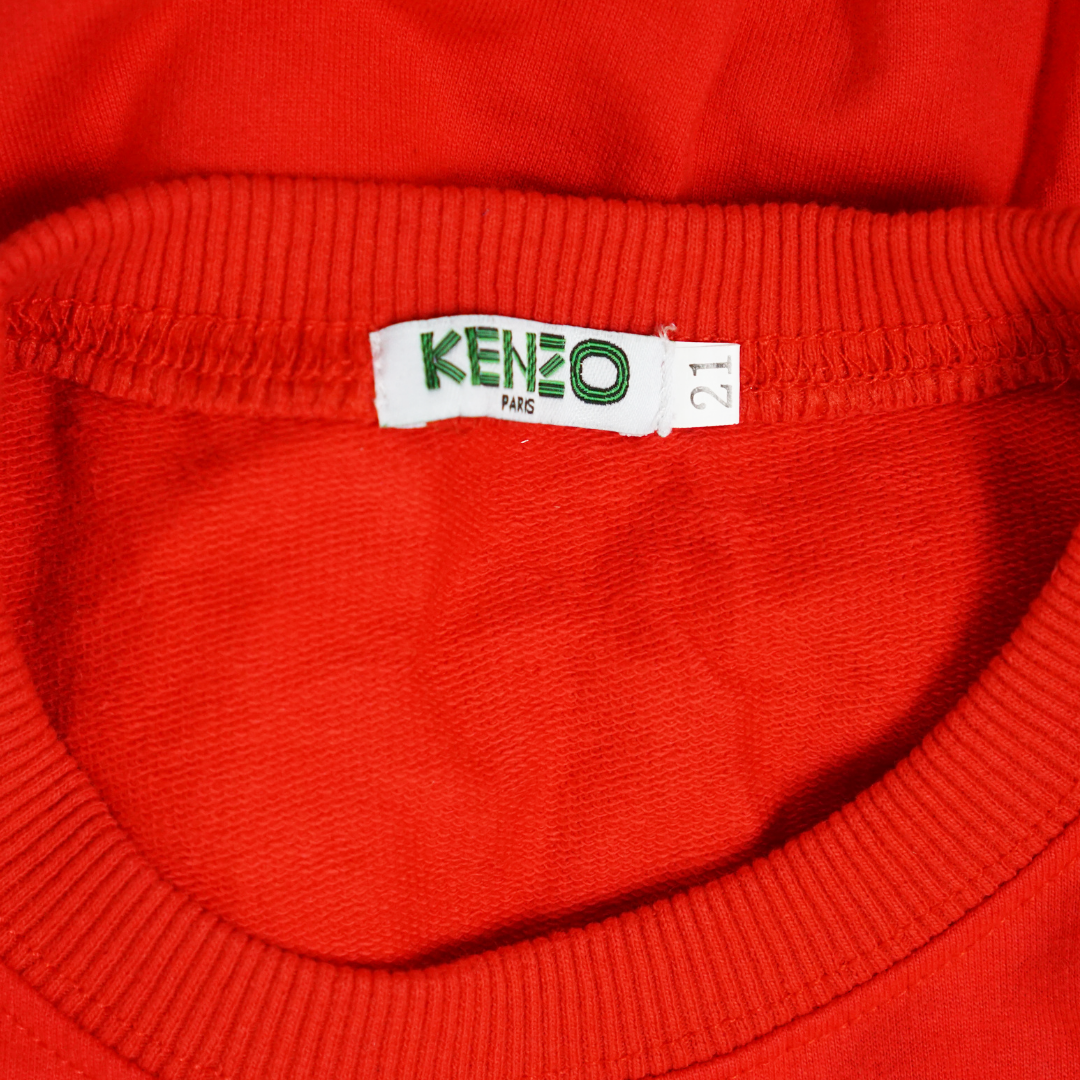KENZO Tiger Embroidered Logo Red Sweatshirt