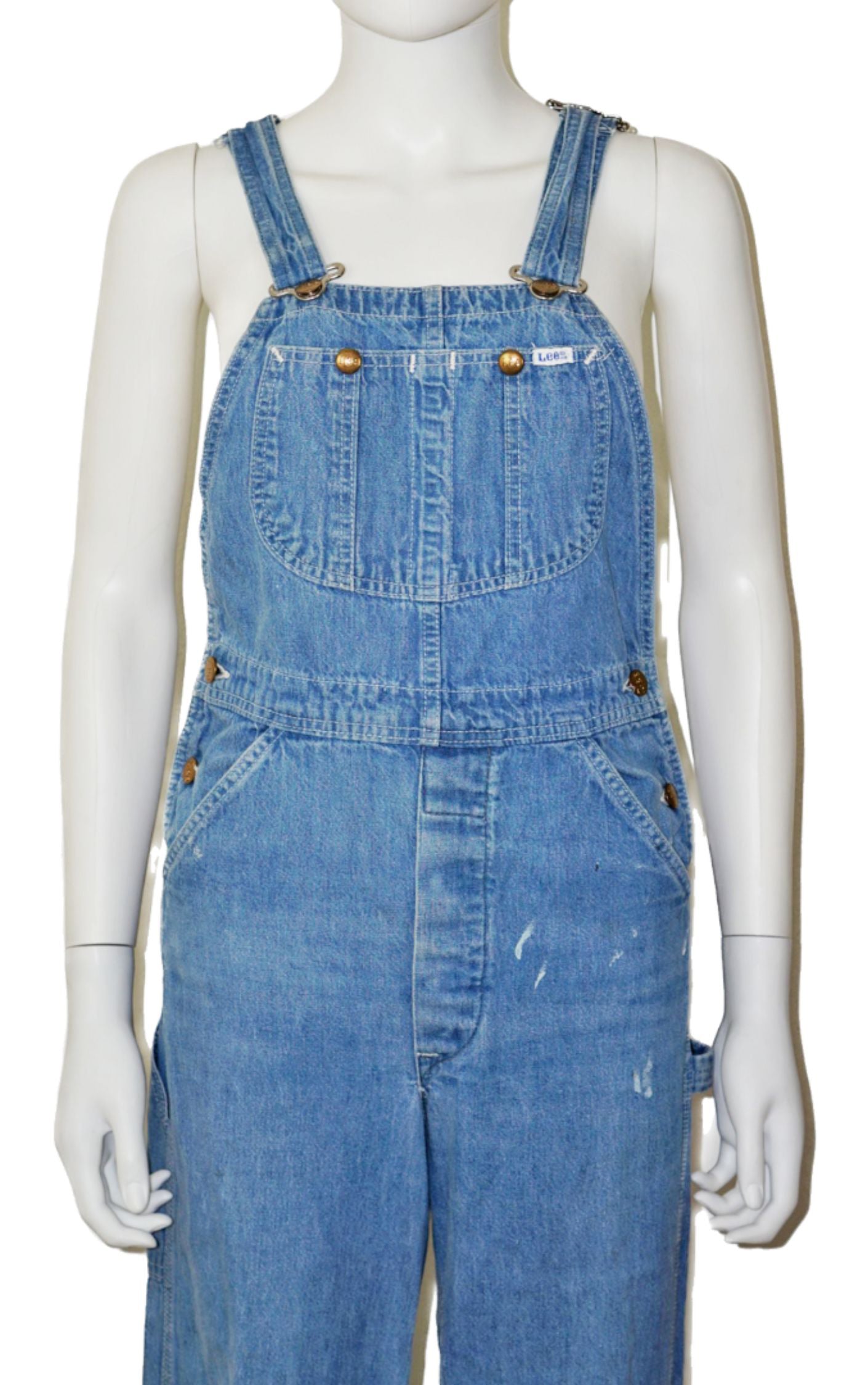 LEE Vintage 80s Double Knee Blue Denim Overalls resellum