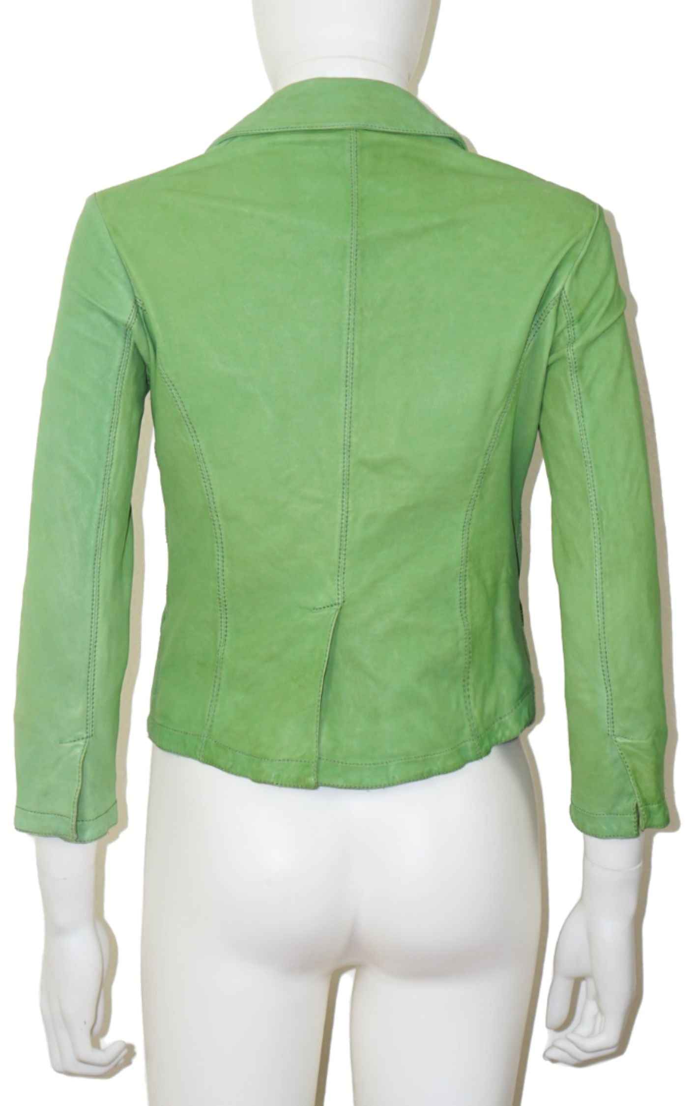 MIU MIU Green Leather Buttoned Jacket resellum