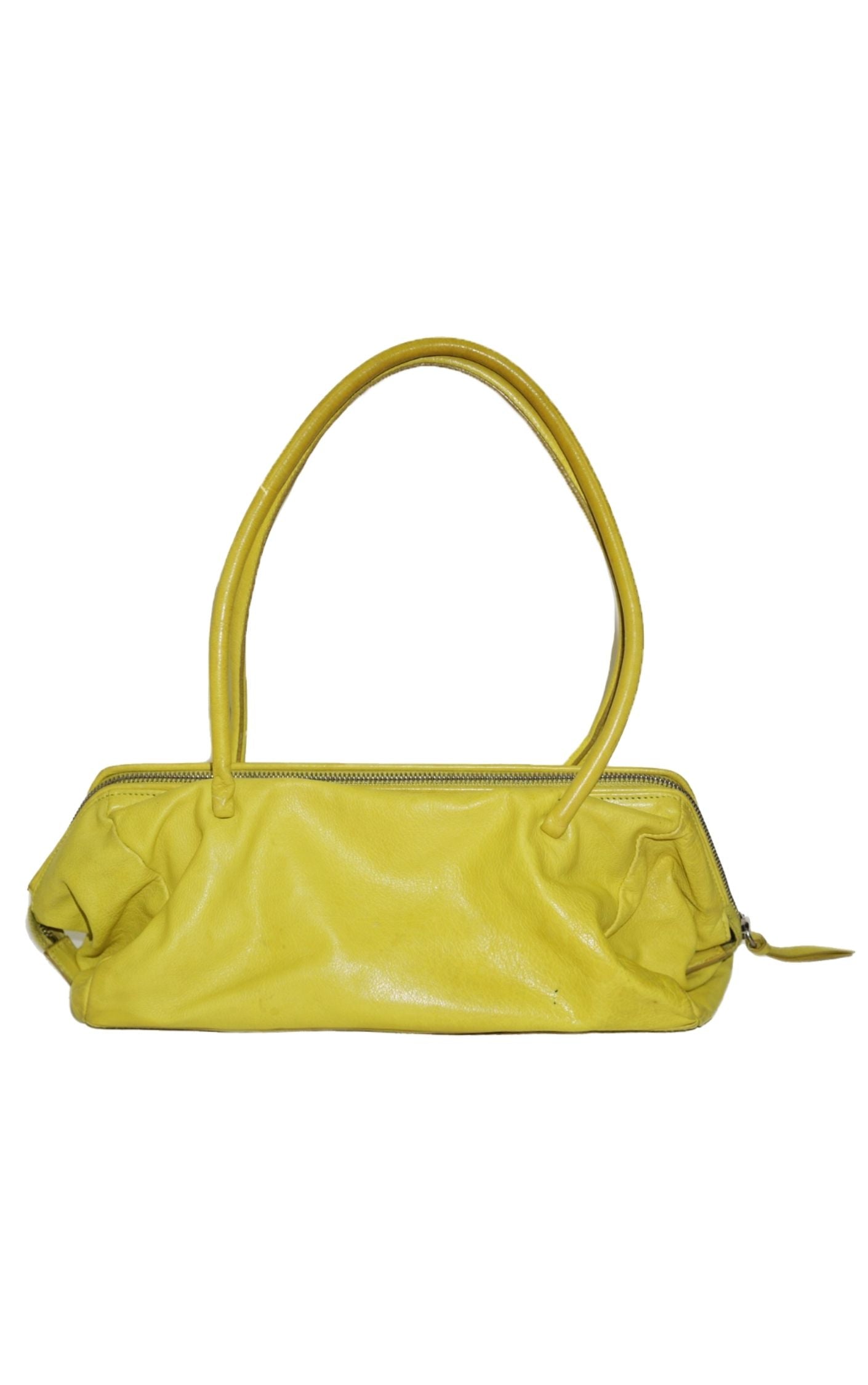 MIU MIU Neon Green Leather Baguette Bag RESELLUM