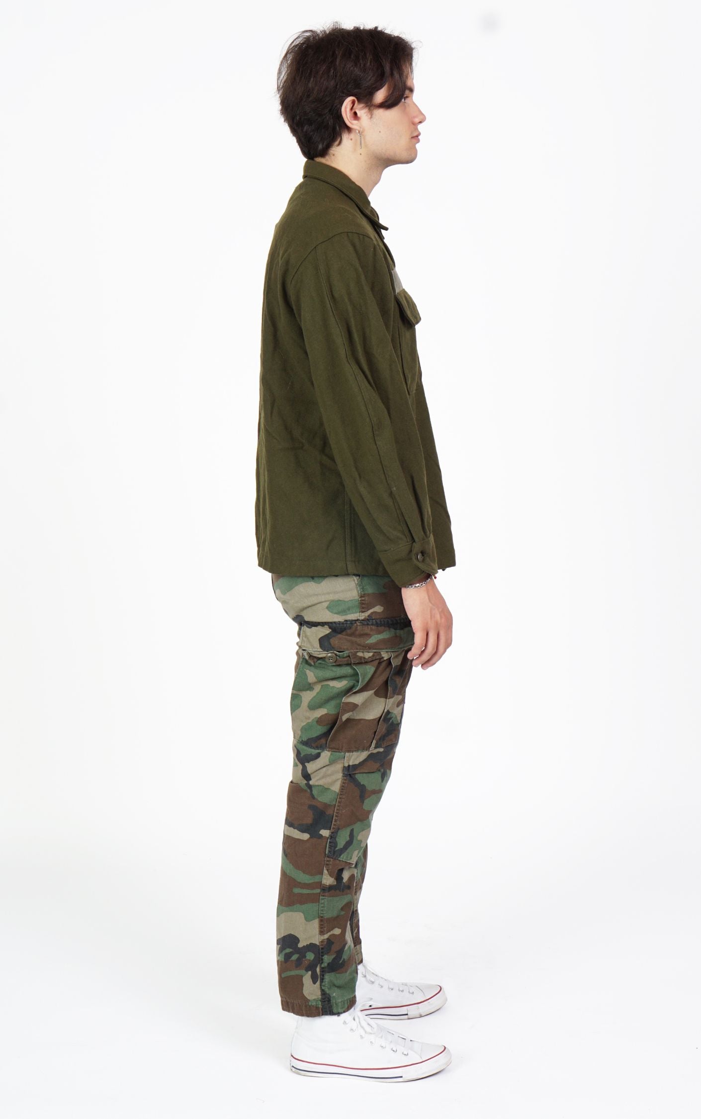 Y2K Military Army Uniform Cargo Pockets Khaki Pants resellum