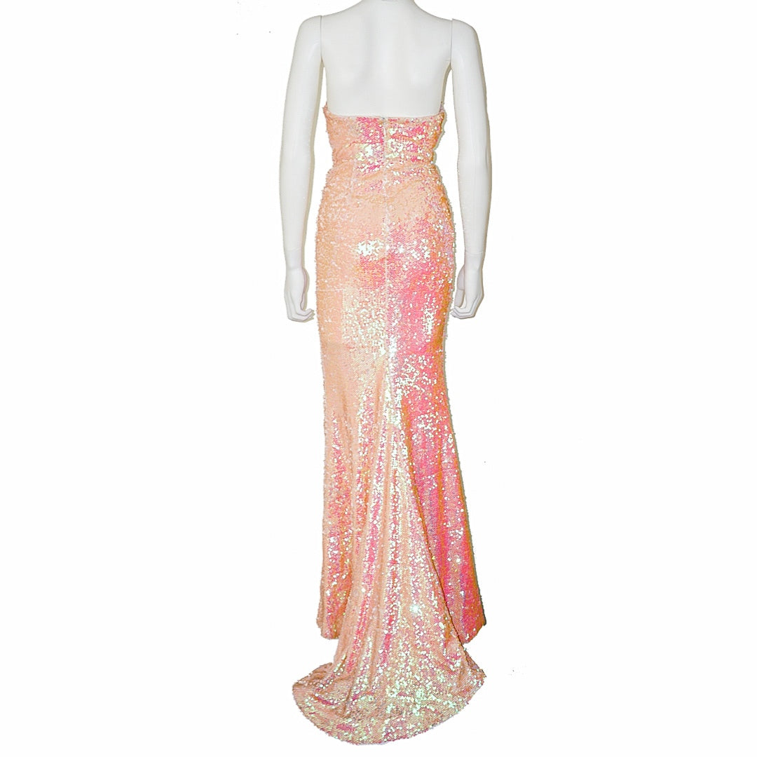 NBD Pink Sequin Maxi Sleeveless Dress