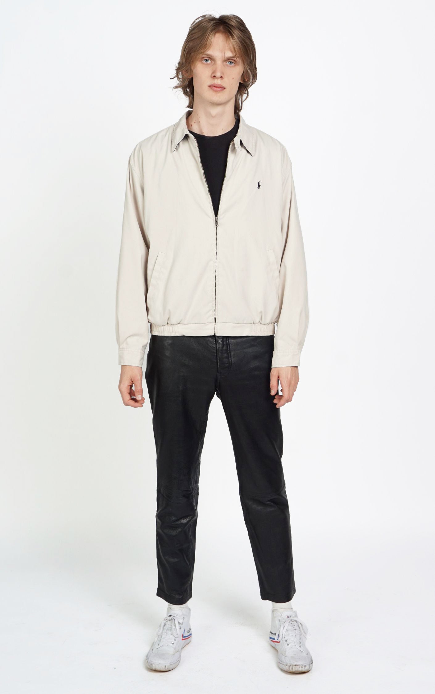 POLO BY RALPH LAUREN Logo Y2K Vintage Zip Up Beige Bomber Jacket resellum