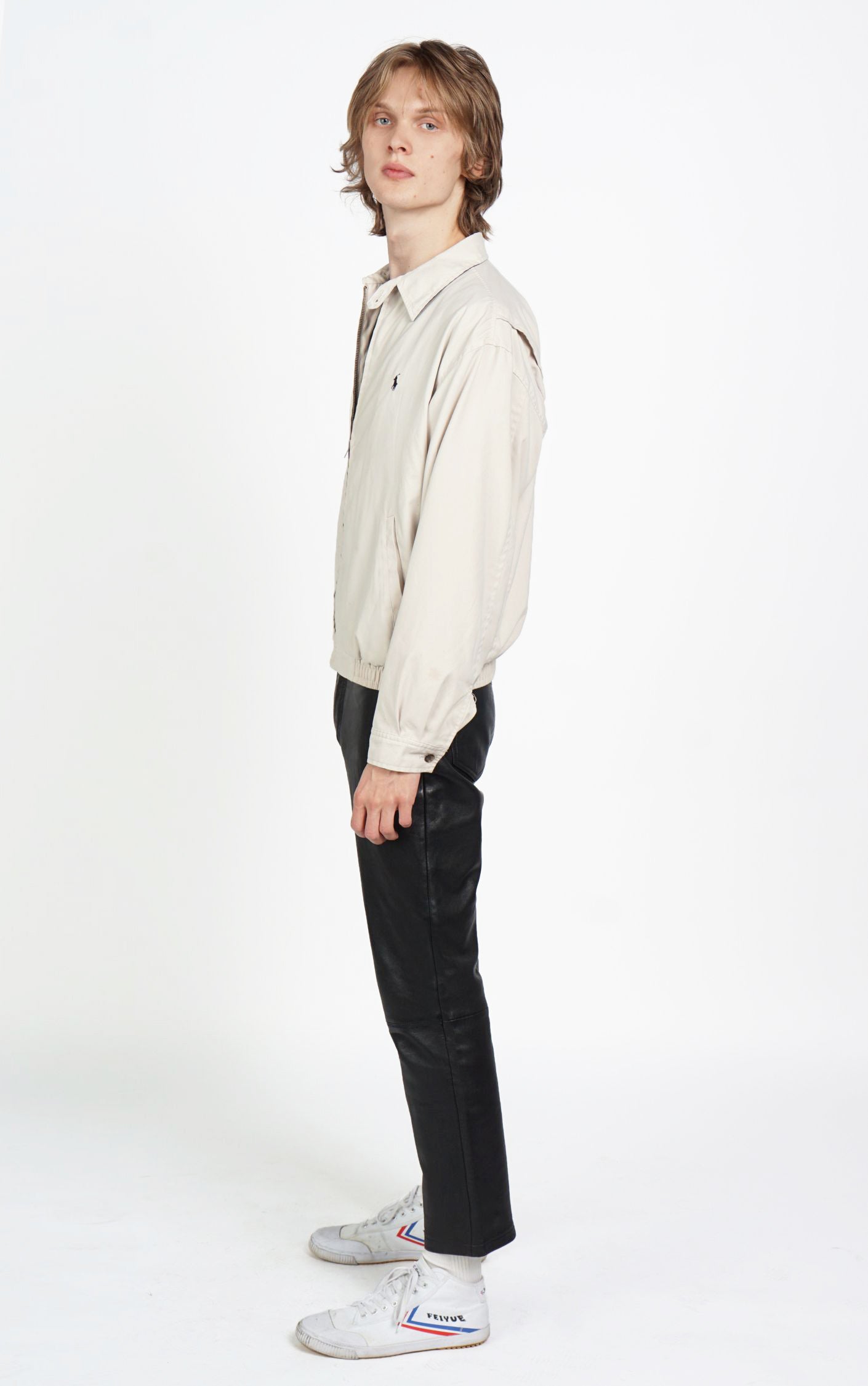 POLO BY RALPH LAUREN Logo Y2K Vintage Zip Up Beige Bomber Jacket resellum