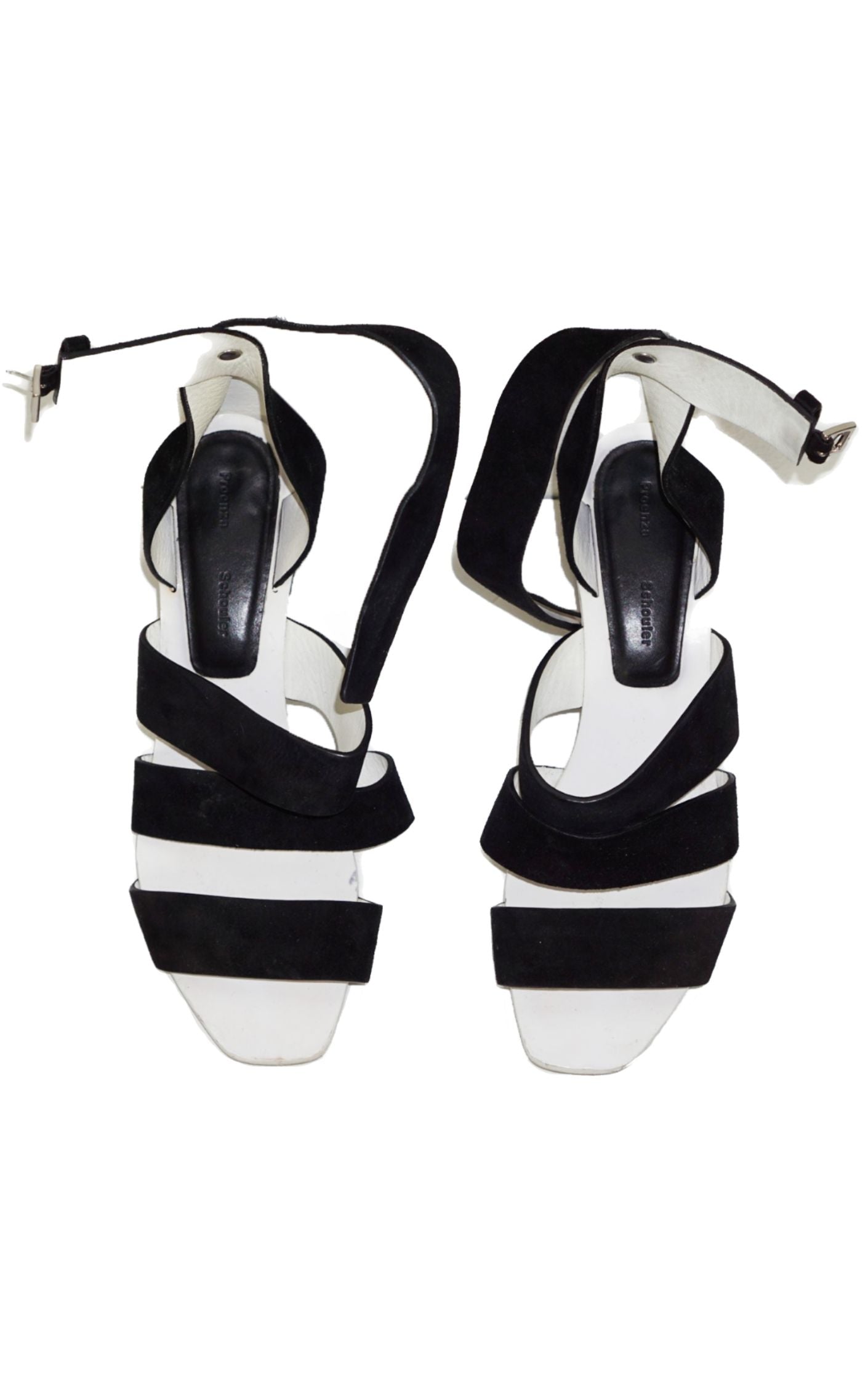 PROENZA SCHOULER Metallic Square Heel Strap Sandals resellum