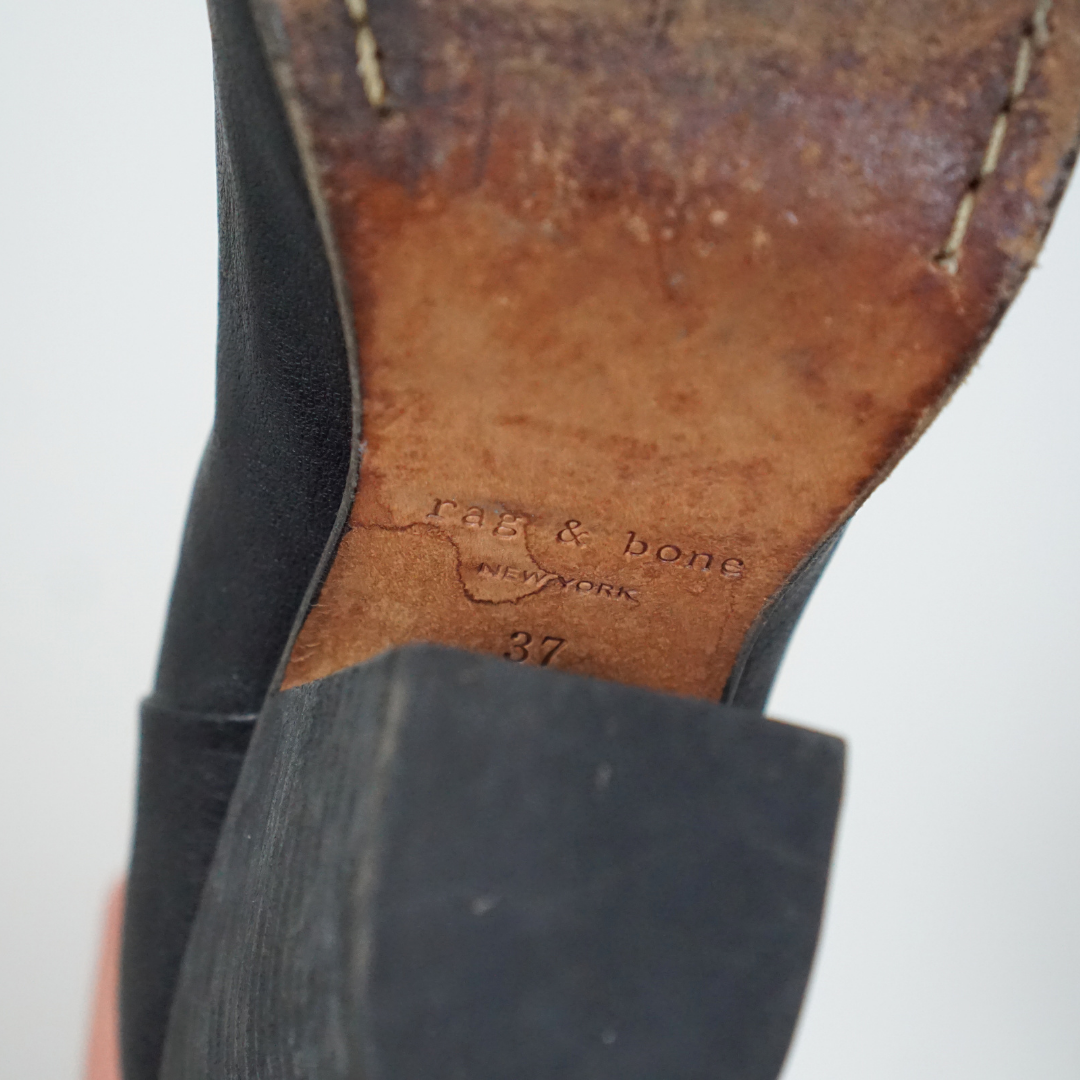 RAG & BONE Black Leather Ankle Boots