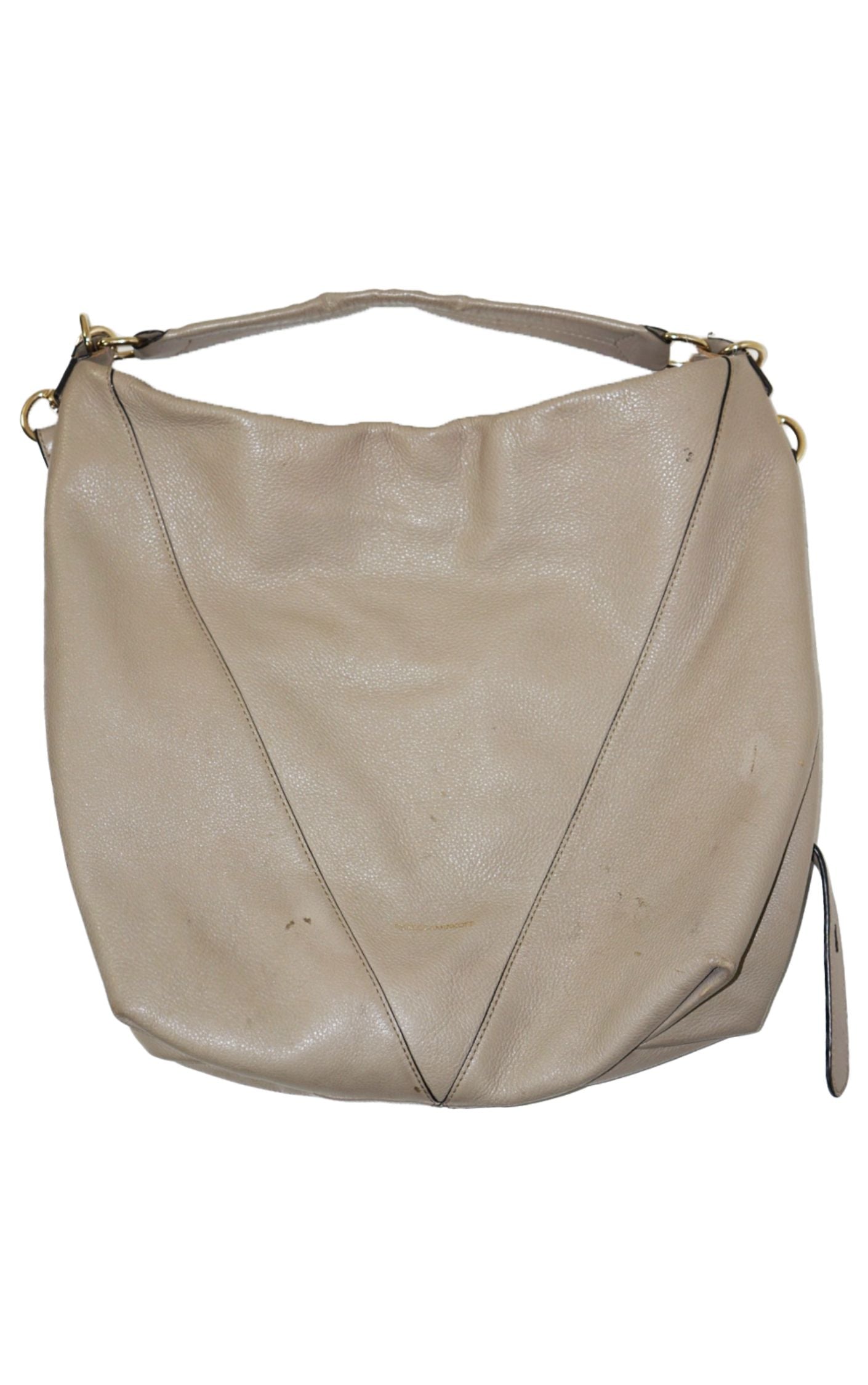 REBECCA MINKOFF Moto Gray Leather Hobo Shoulder Bag resellum