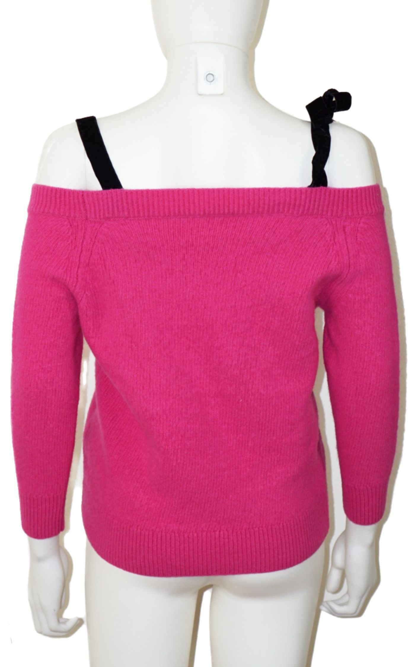 RED VALENTINO Pink Ribbons Straps Angora Sweater resellum