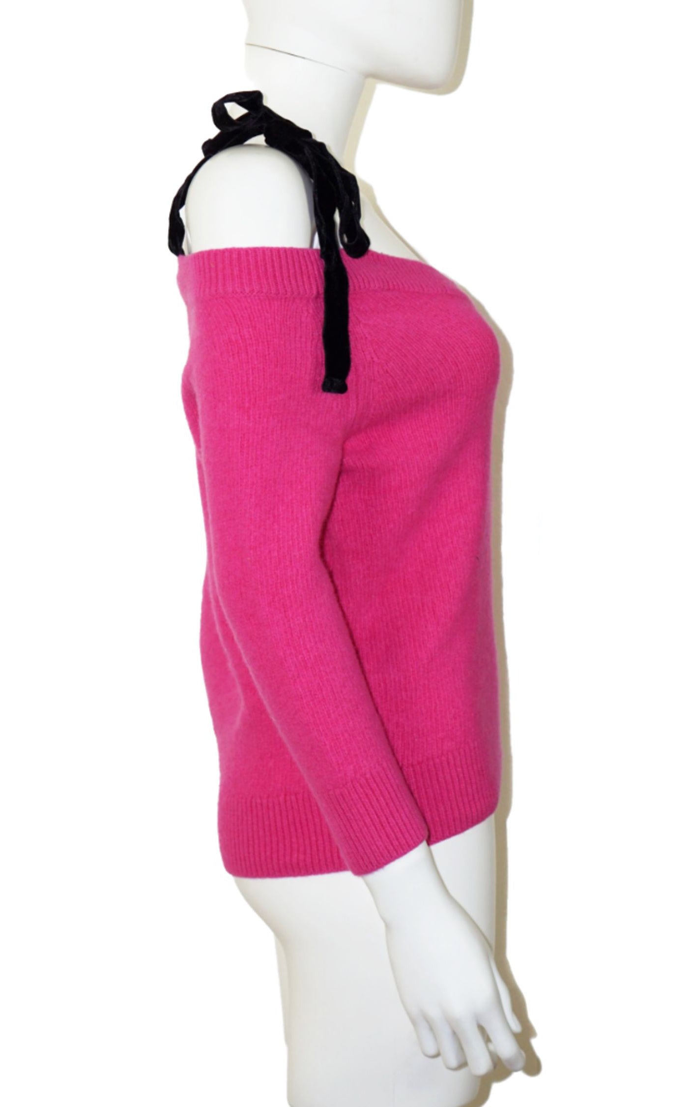 RED VALENTINO Pink Ribbons Straps Angora Sweater resellum