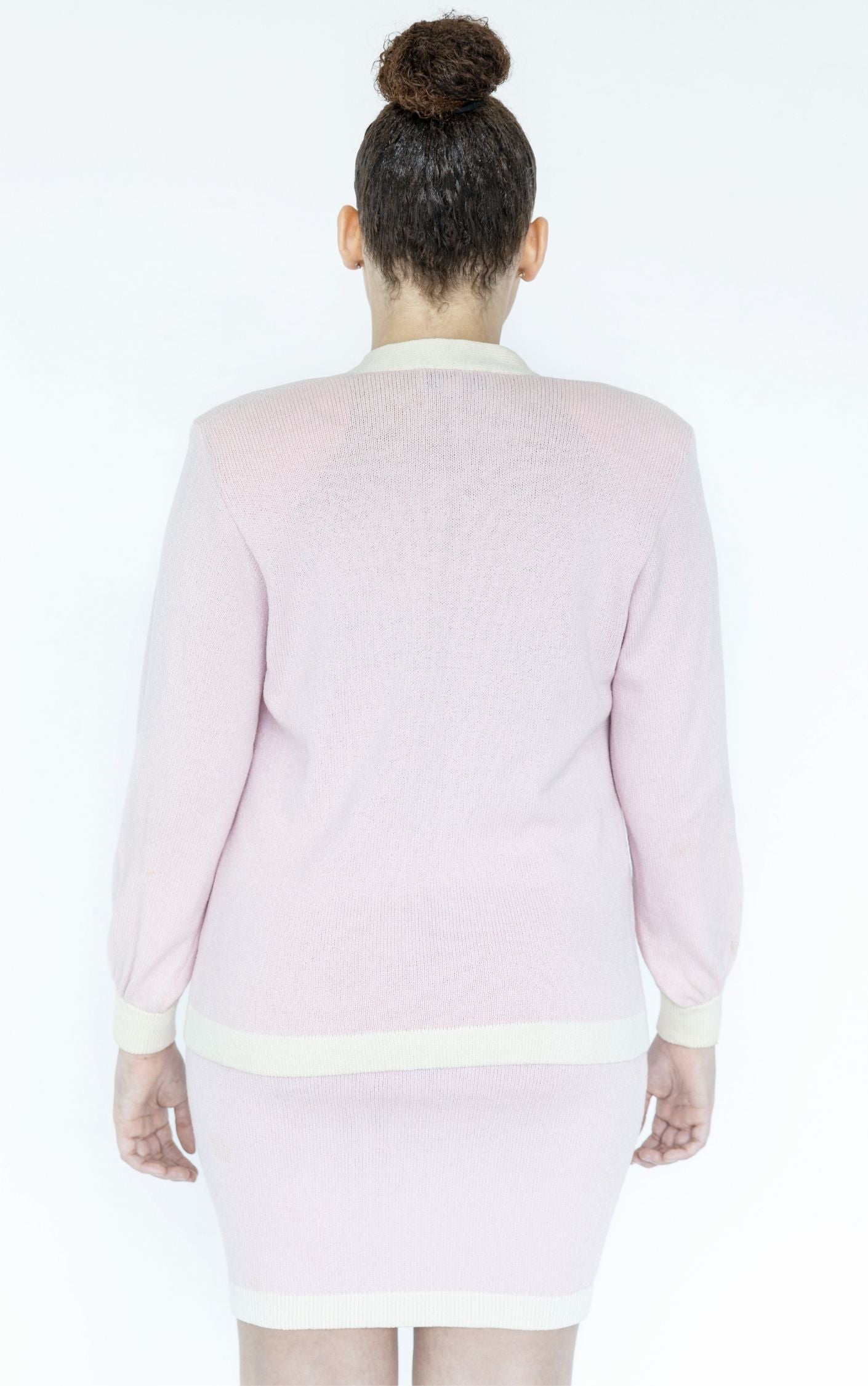 ST. JOHN Vintage Pink Knitted Blazer Skirt Set Suit RESELLUM