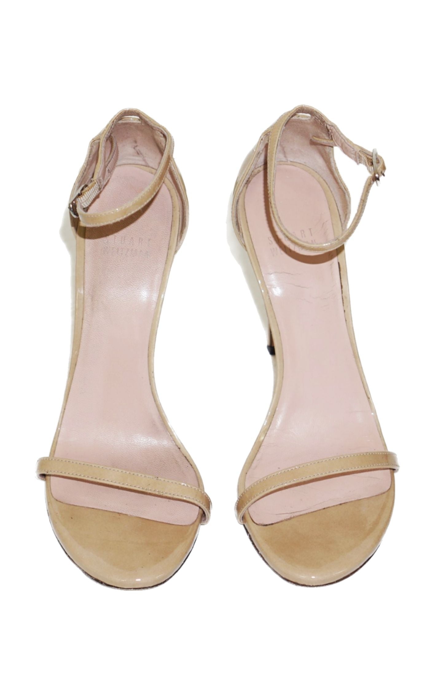 STUART WEITZMAN Beige Nude Leather Ankle Strap Sandals RESELLUM