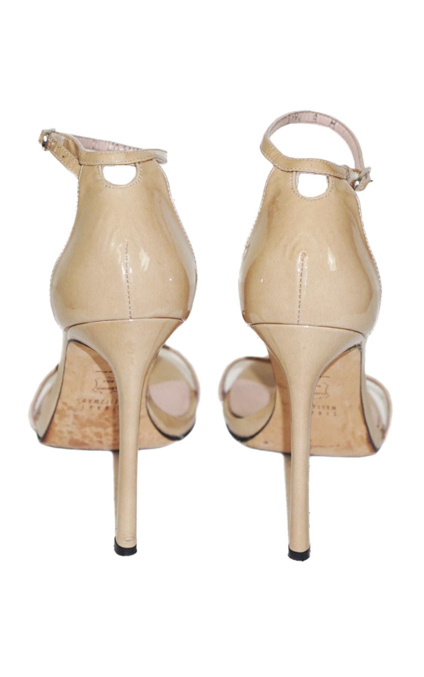 STUART WEITZMAN Beige Nude Leather Ankle Strap Sandals RESELLUM
