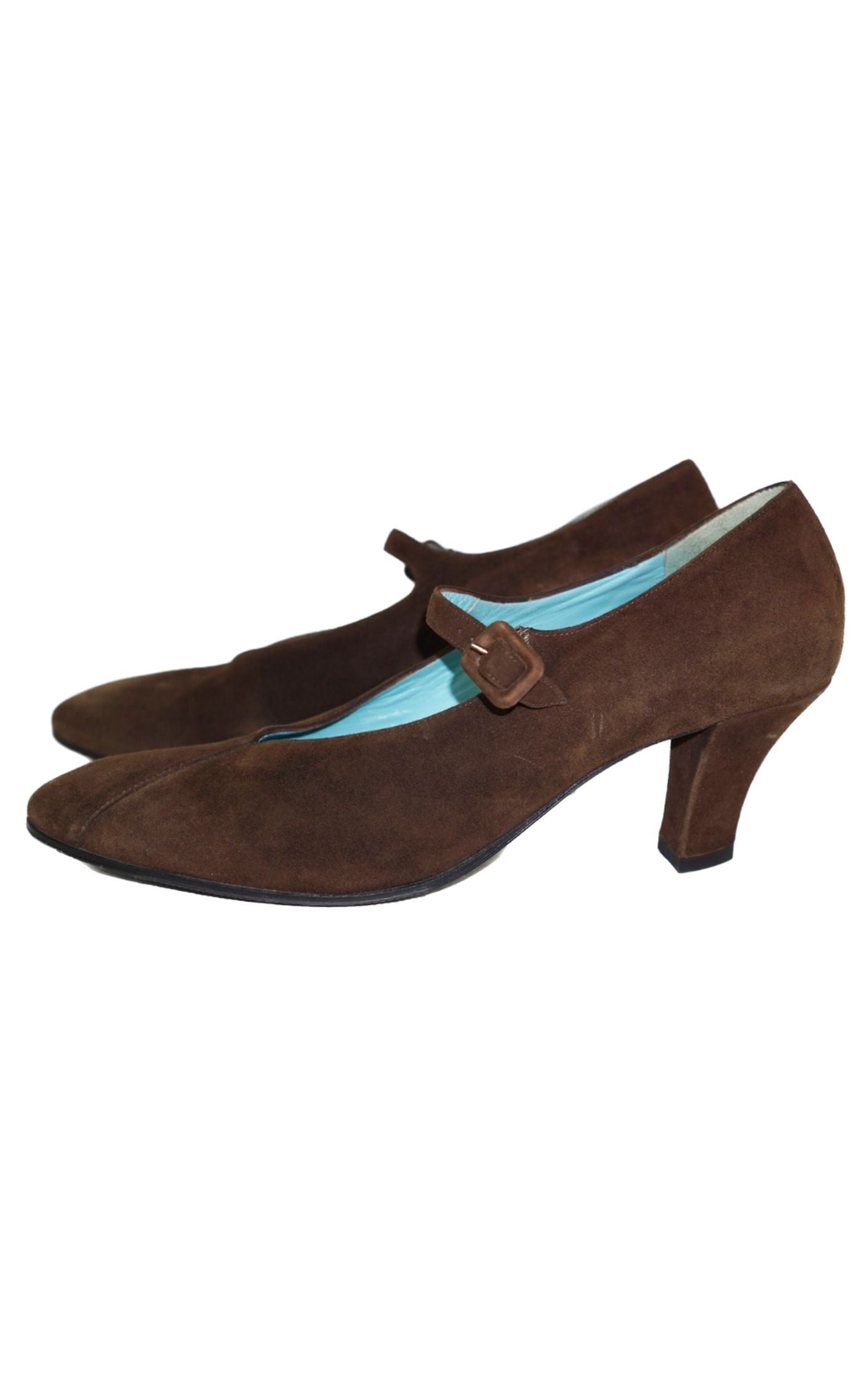 THIERRY RABOTIN Vintage Brown Suede Mary Jane Pumps