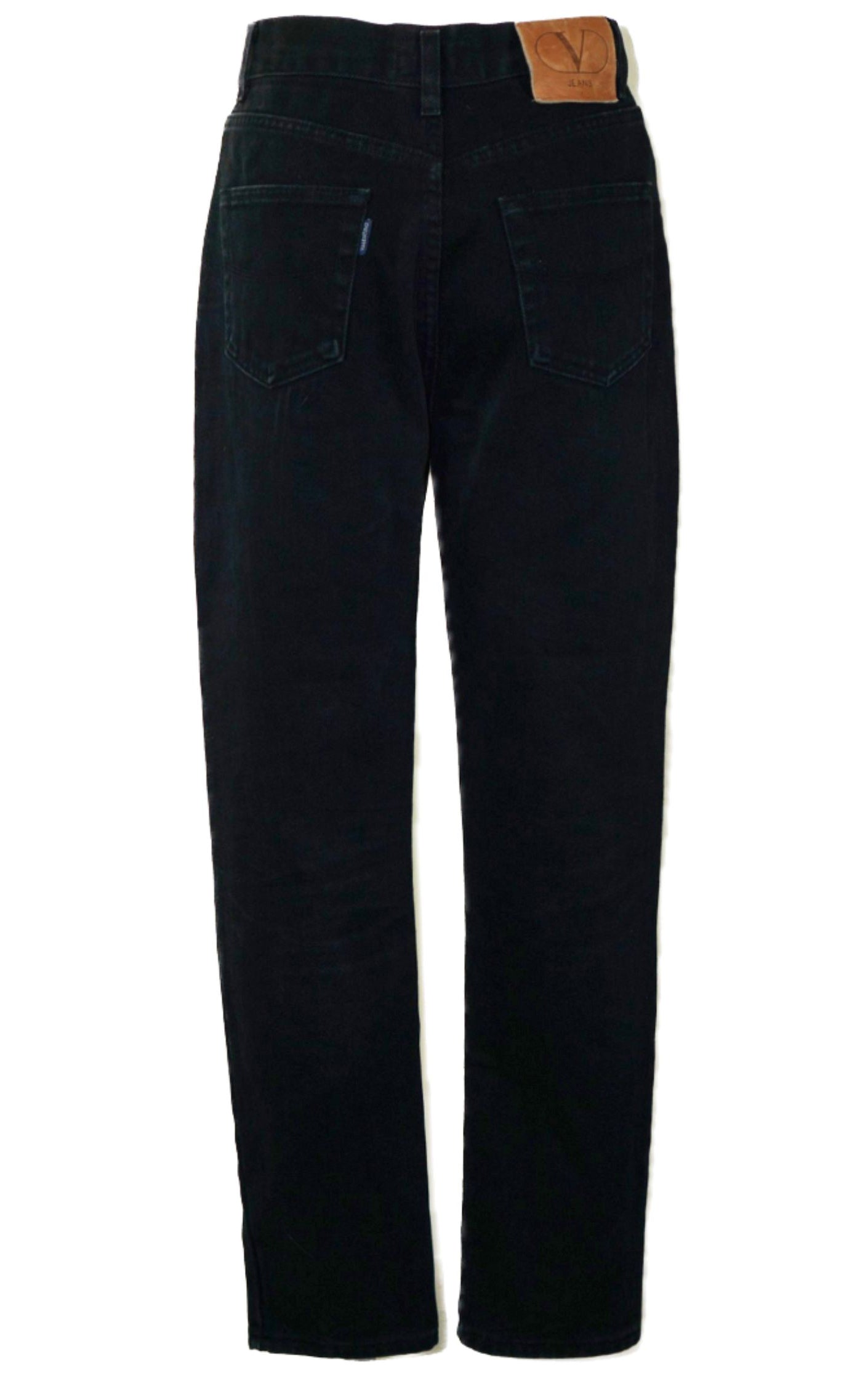 VALENTINO Navy Denim Straight Leg High Rise Jeans resellum