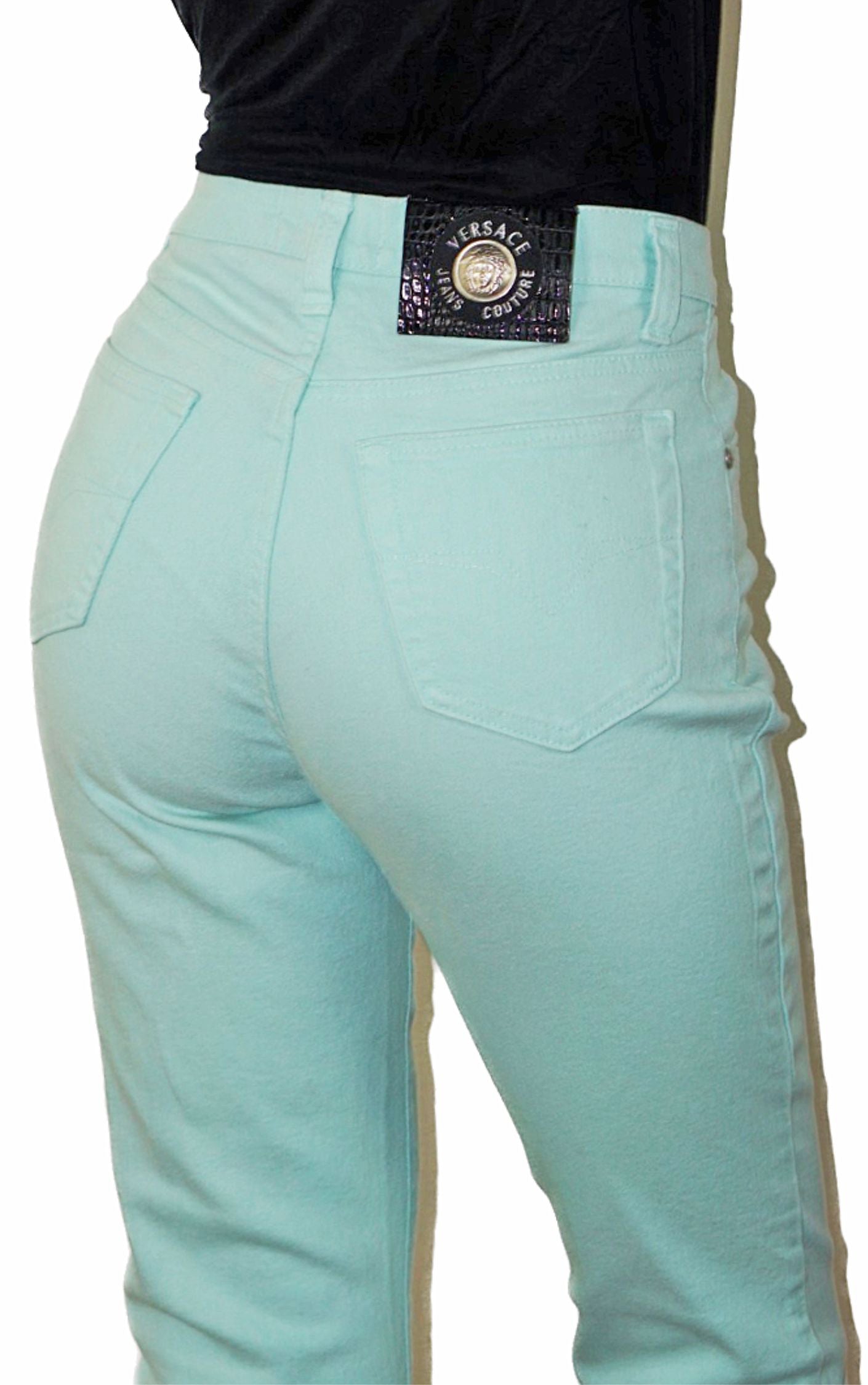 VERSACE Jeans Couture Vintage High Rise Mint Jeans resellum