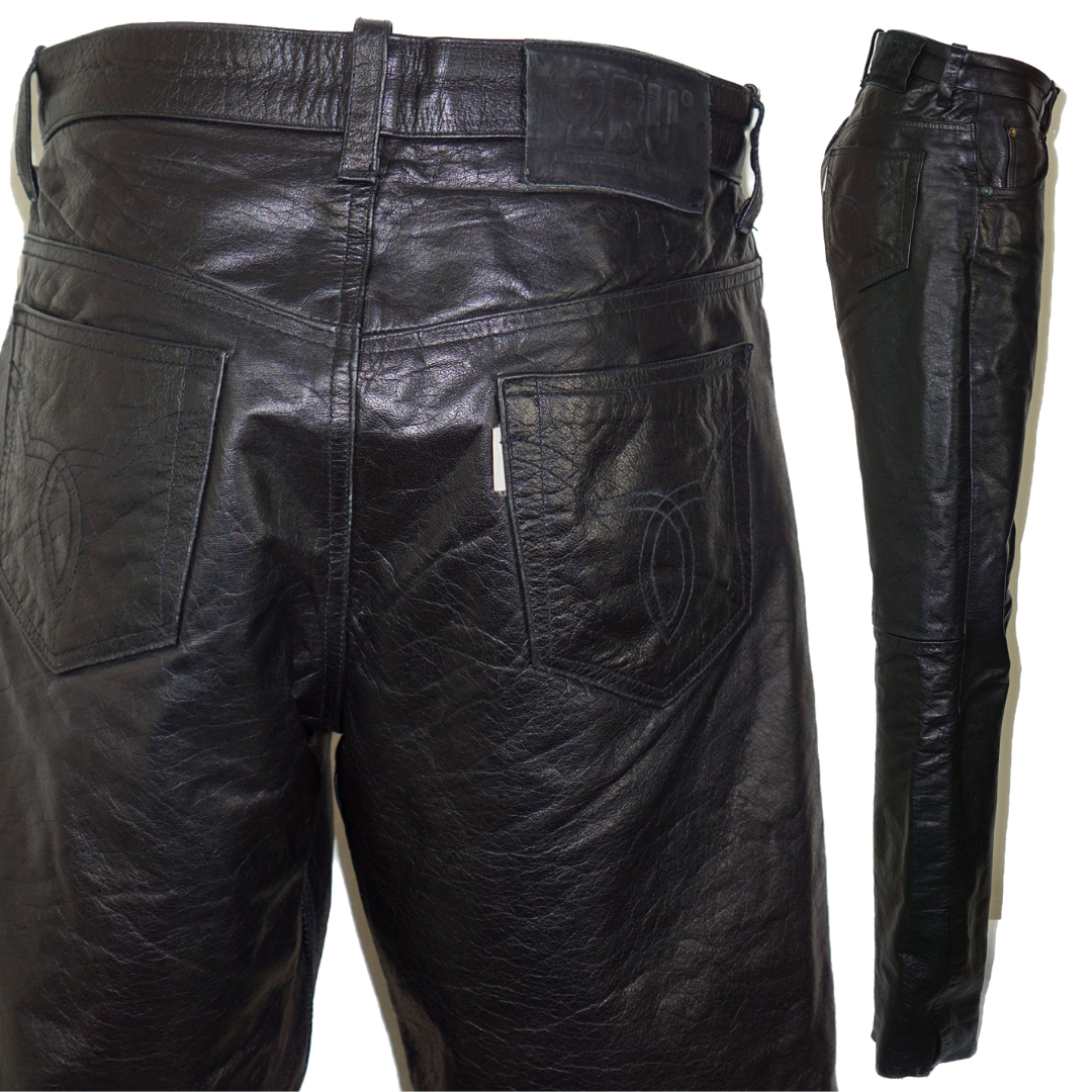 VINTAGE 2BU 80s Black Leather Pants