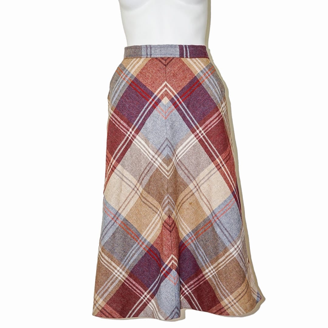 VINTAGE 60s Style Geometric Midi Skirt