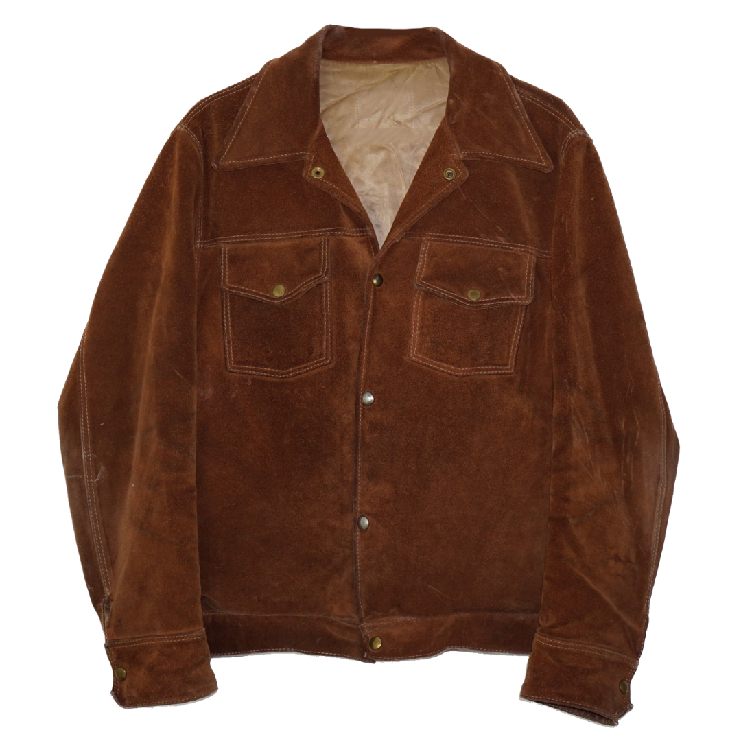 VINTAGE 70s Brown Suede Leather Jacket
