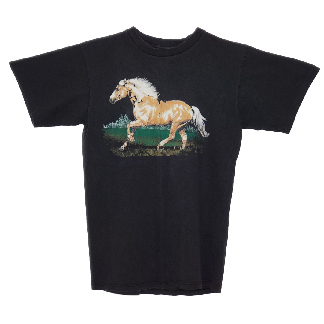 VINTAGE 90s Horse Graphic Cotton T-Shirt