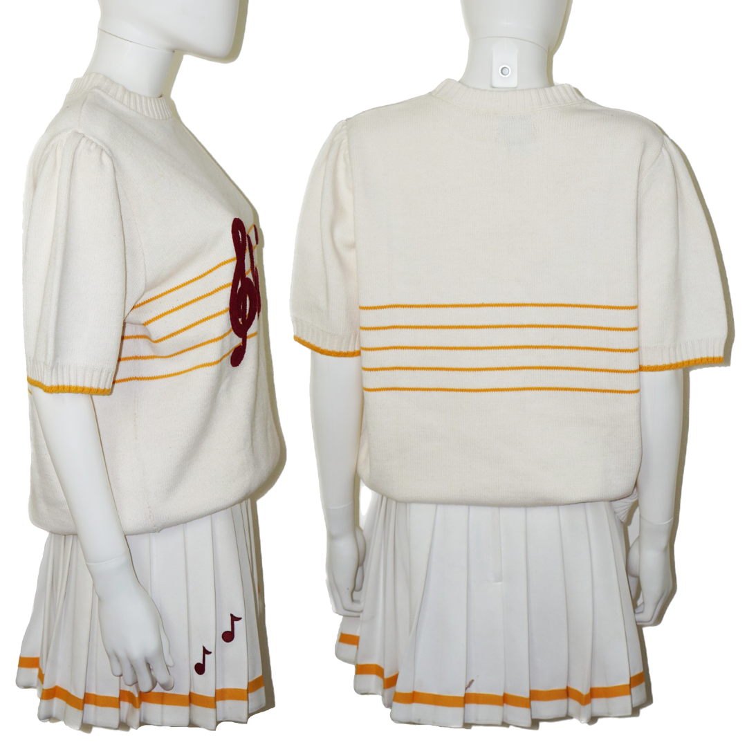 VINTAGE Cheerleader Song Girl Sweater Skirt Set