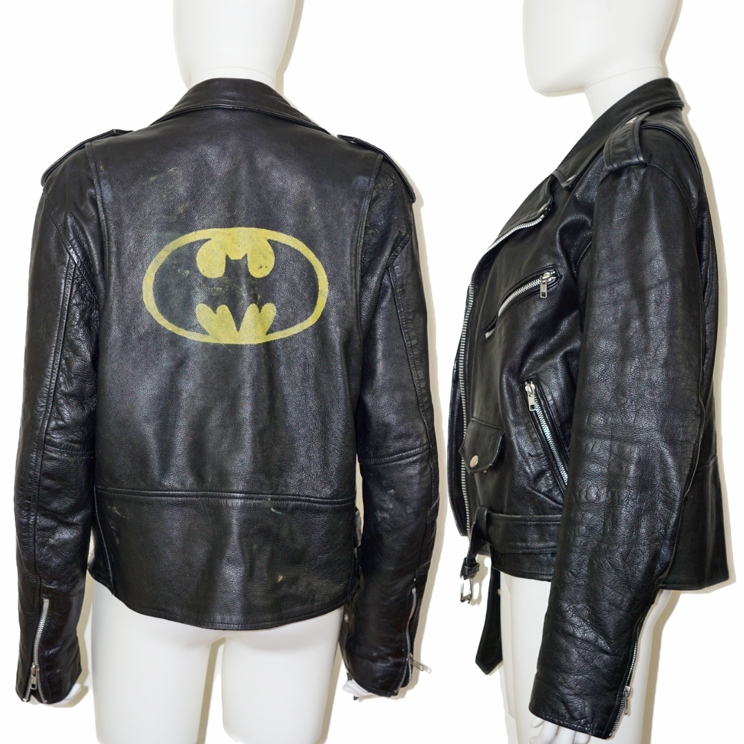 VINTAGE Custom Batman Leather Biker Jacket