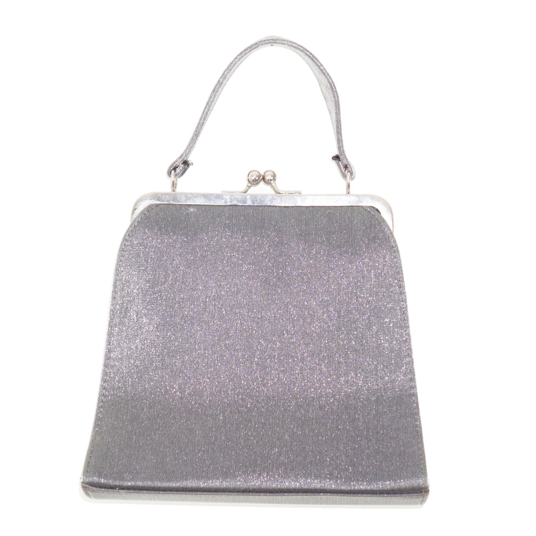 VINTAGE Gray Satin Evening Clutch Bag by Click On Trend