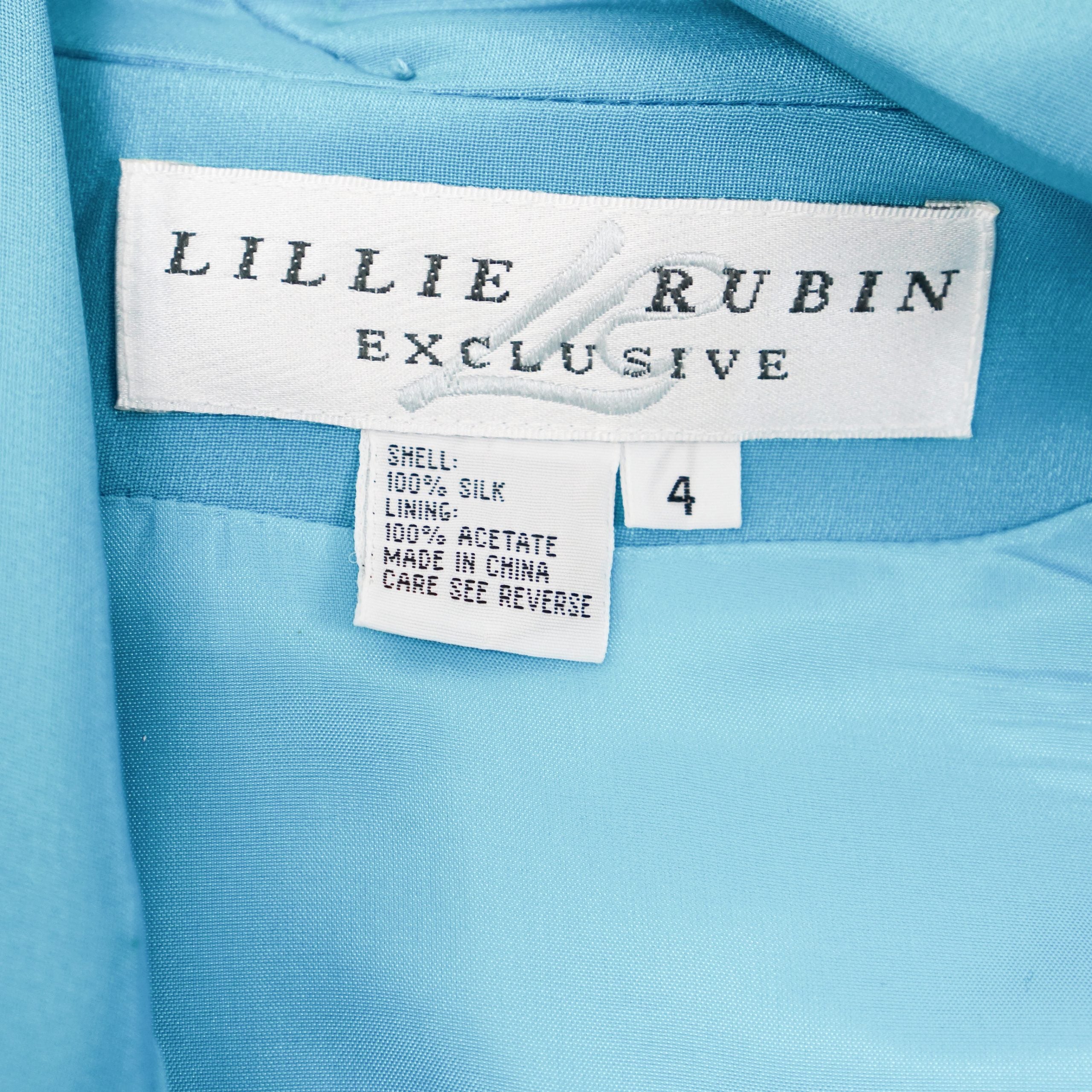 VINTAGE LILLIE RUBIN Blue Silk Blazer Jacket by Click On Trend