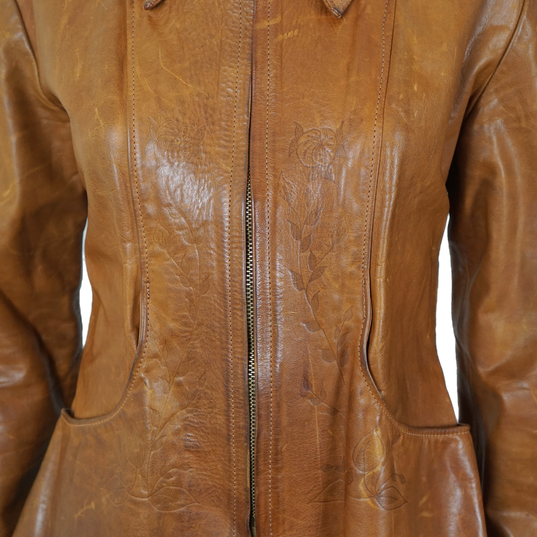 VINTAGE Natural Comfort 70s Brown Leather Jacket