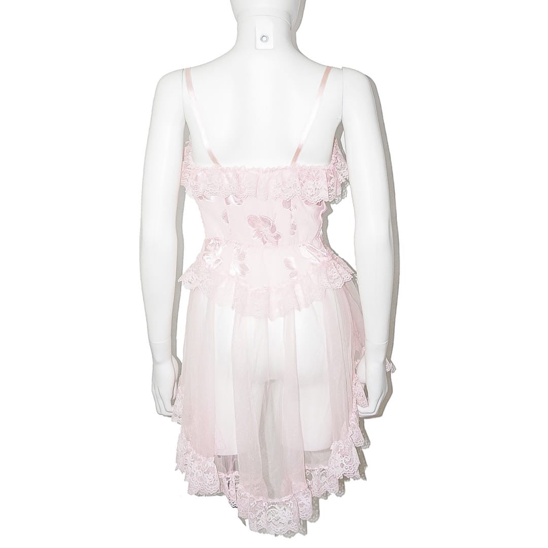VINTAGE Pink Baby Doll Lace Cami Top by Click On Trend