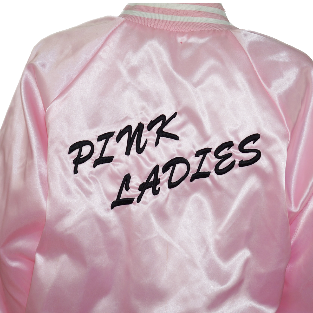VINTAGE Pink Ladies Satin Bomber Jacket