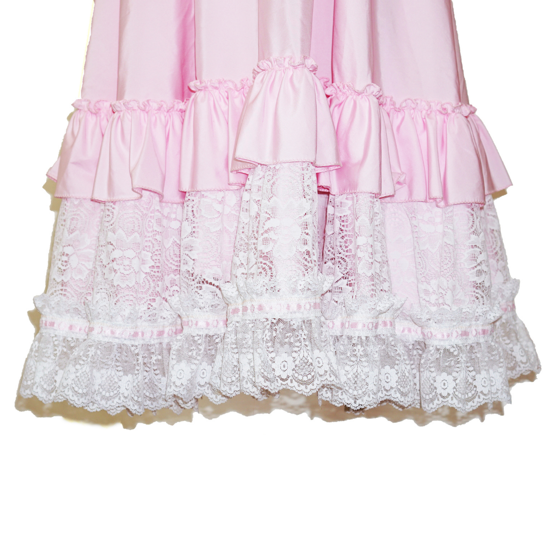 VINTAGE Pink Ruffles Baby Doll Victorian Dress