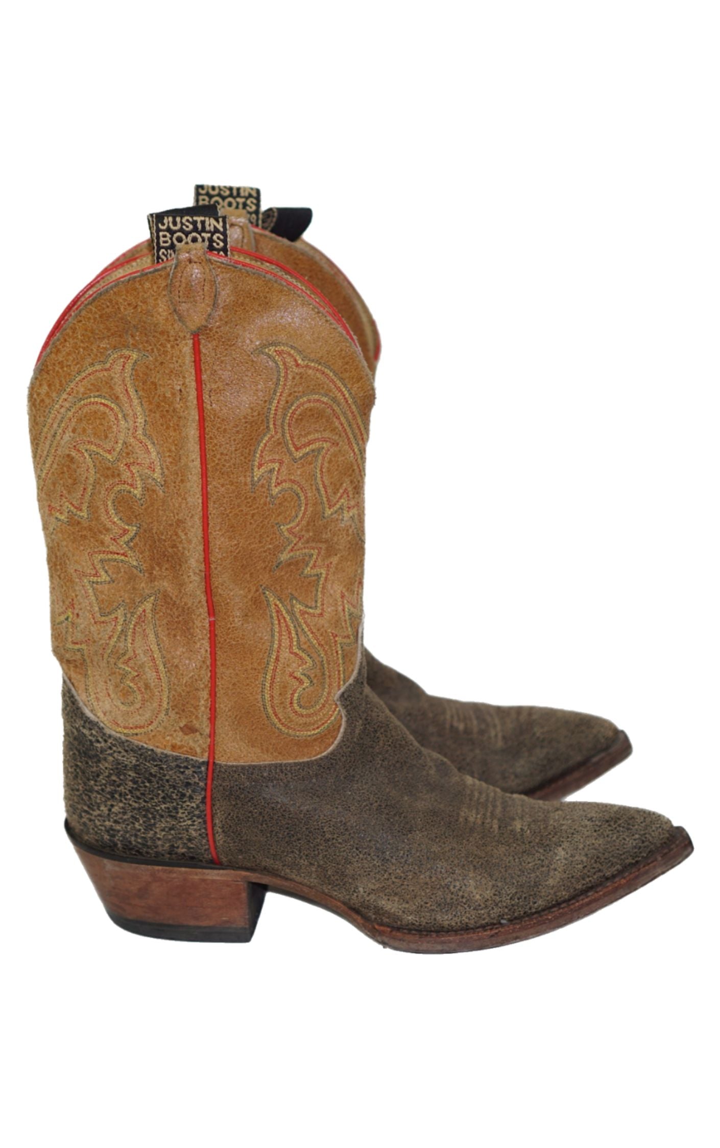 VINTAGE Faded Leather Western Cowboy Boots resellum