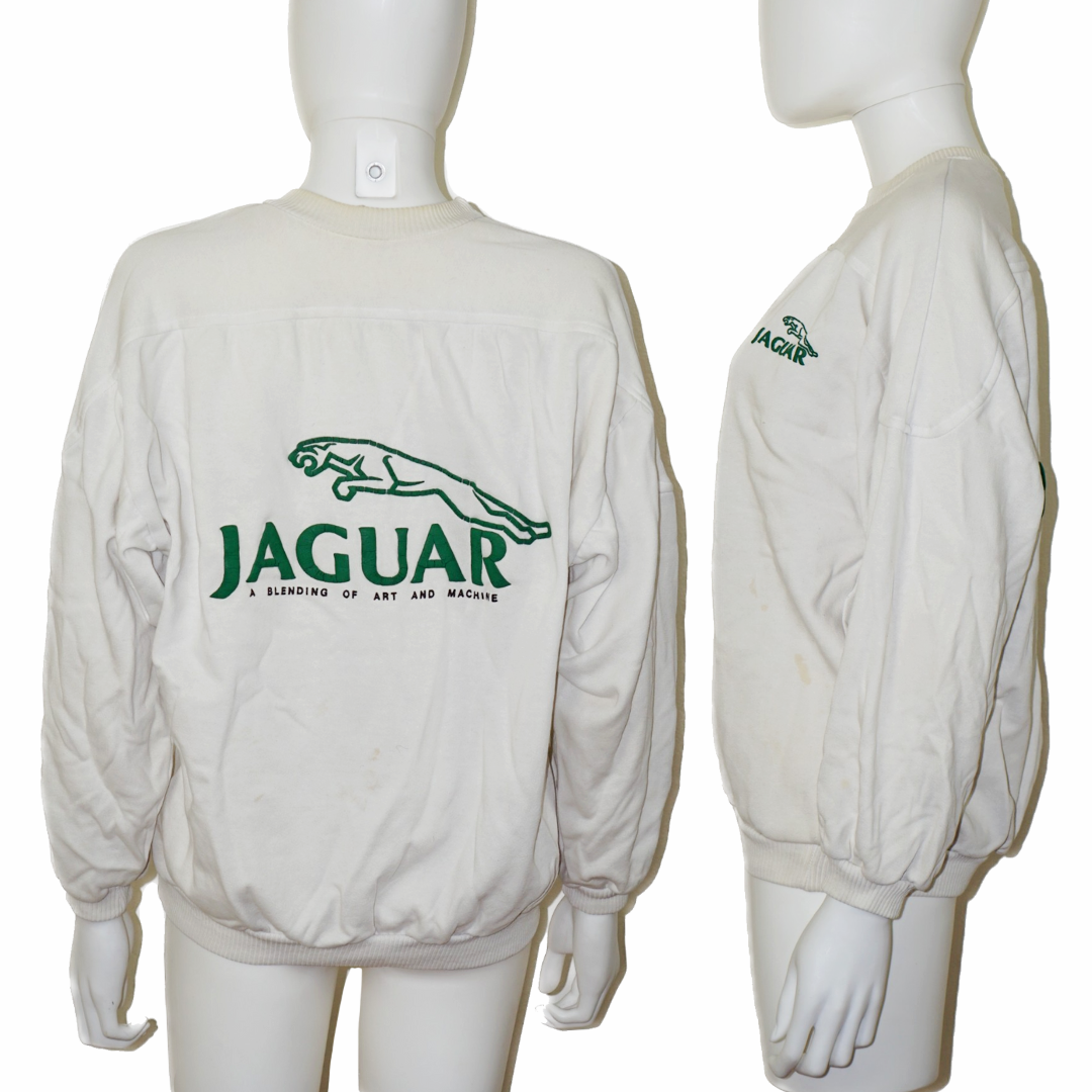 VINTAGE Jaguar Logo 80s White Sweatshirt