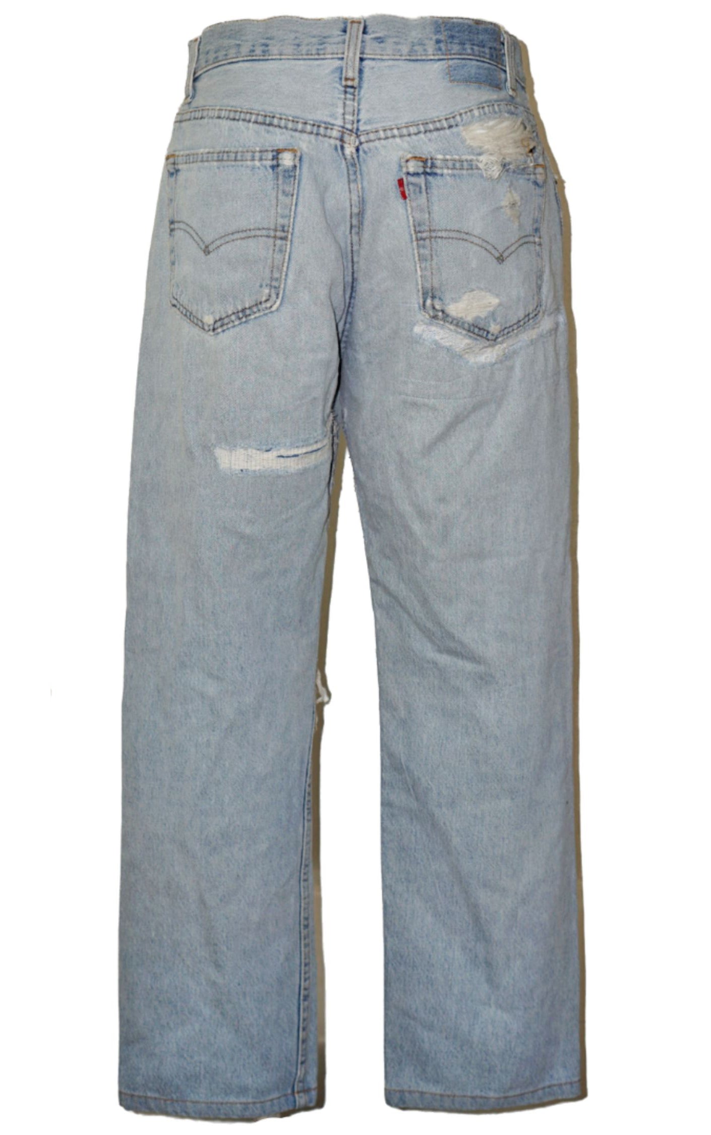 VINTAGE LEVI’S 501 80s USA Distressed Straight Jeans W 30'' resellum