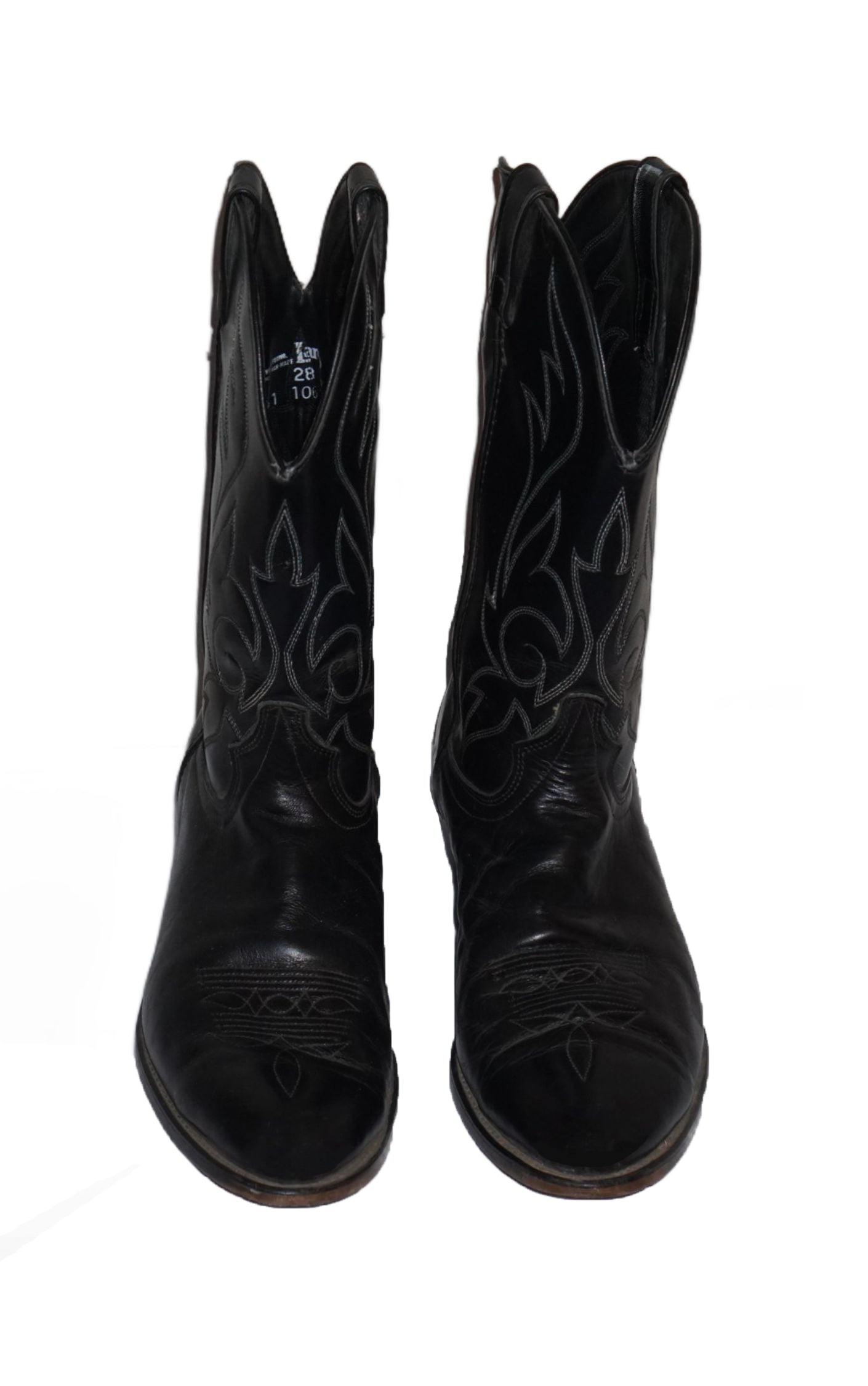 VINTAGE Laredo Black Leather Men's Western Cowboy Boots