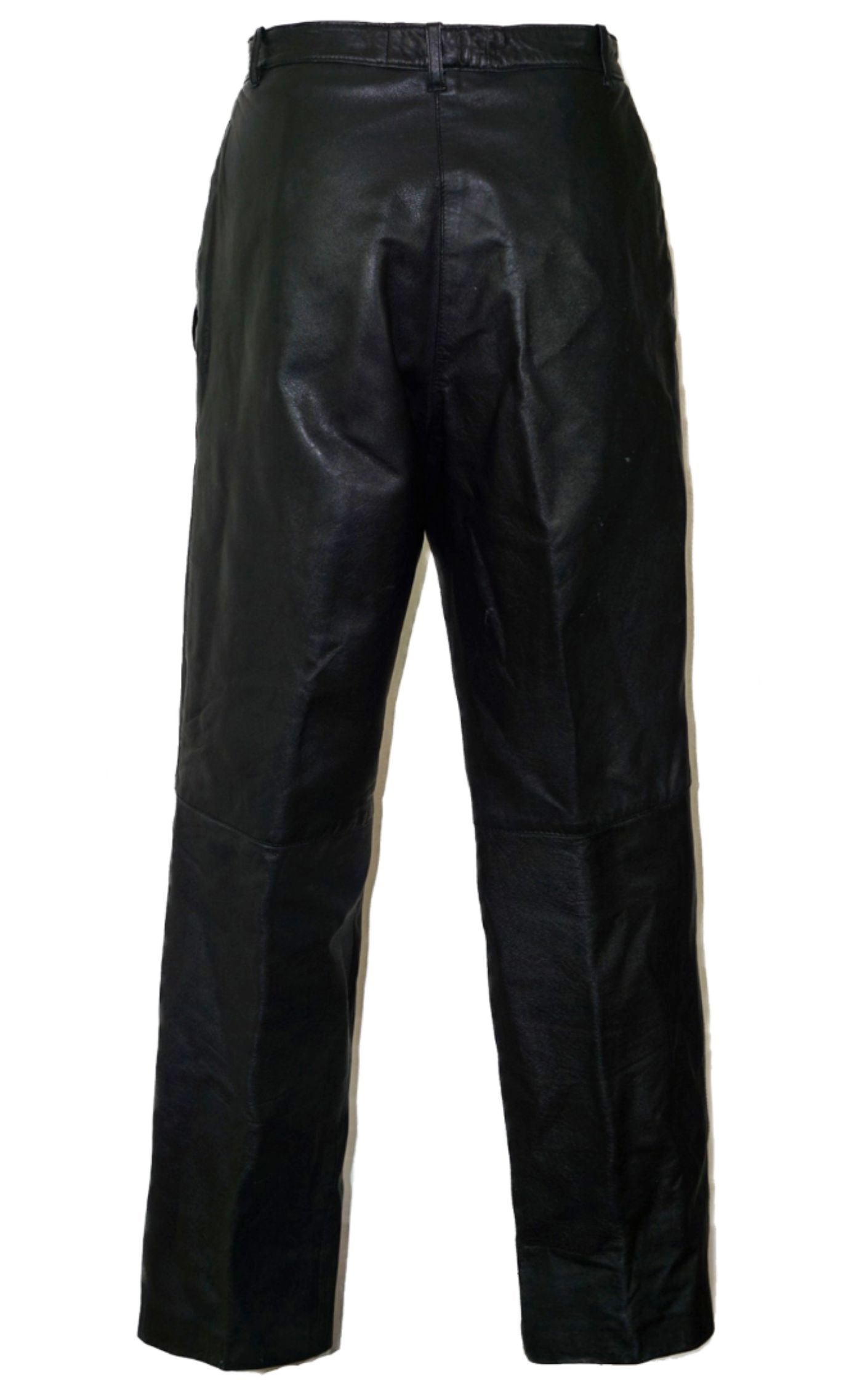 VINTAGE Wide Leg High Rise Black Real Leather Pants resellum