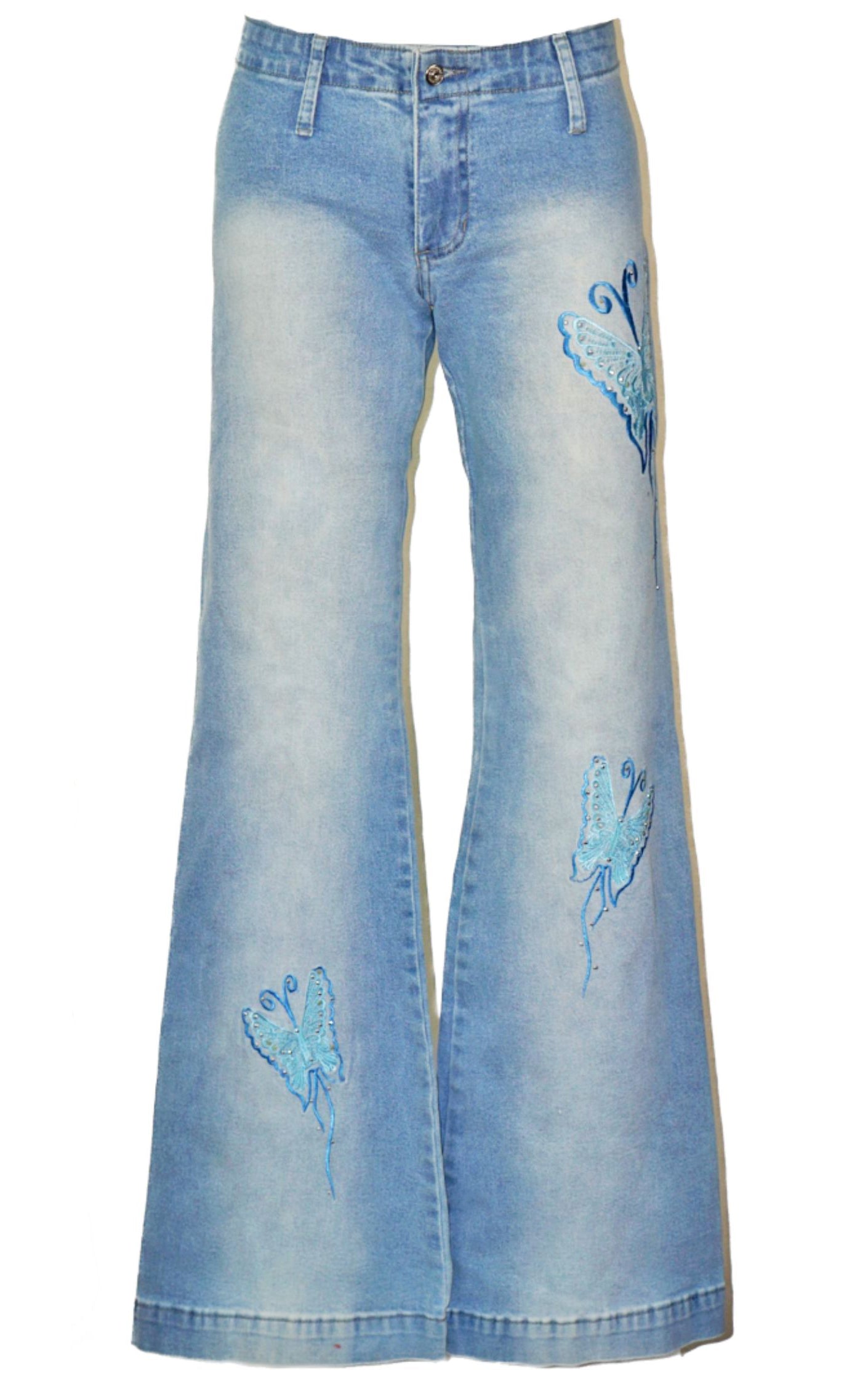 VINTAGE Y2K Butterfly Bootcut Flared Jeans resellum