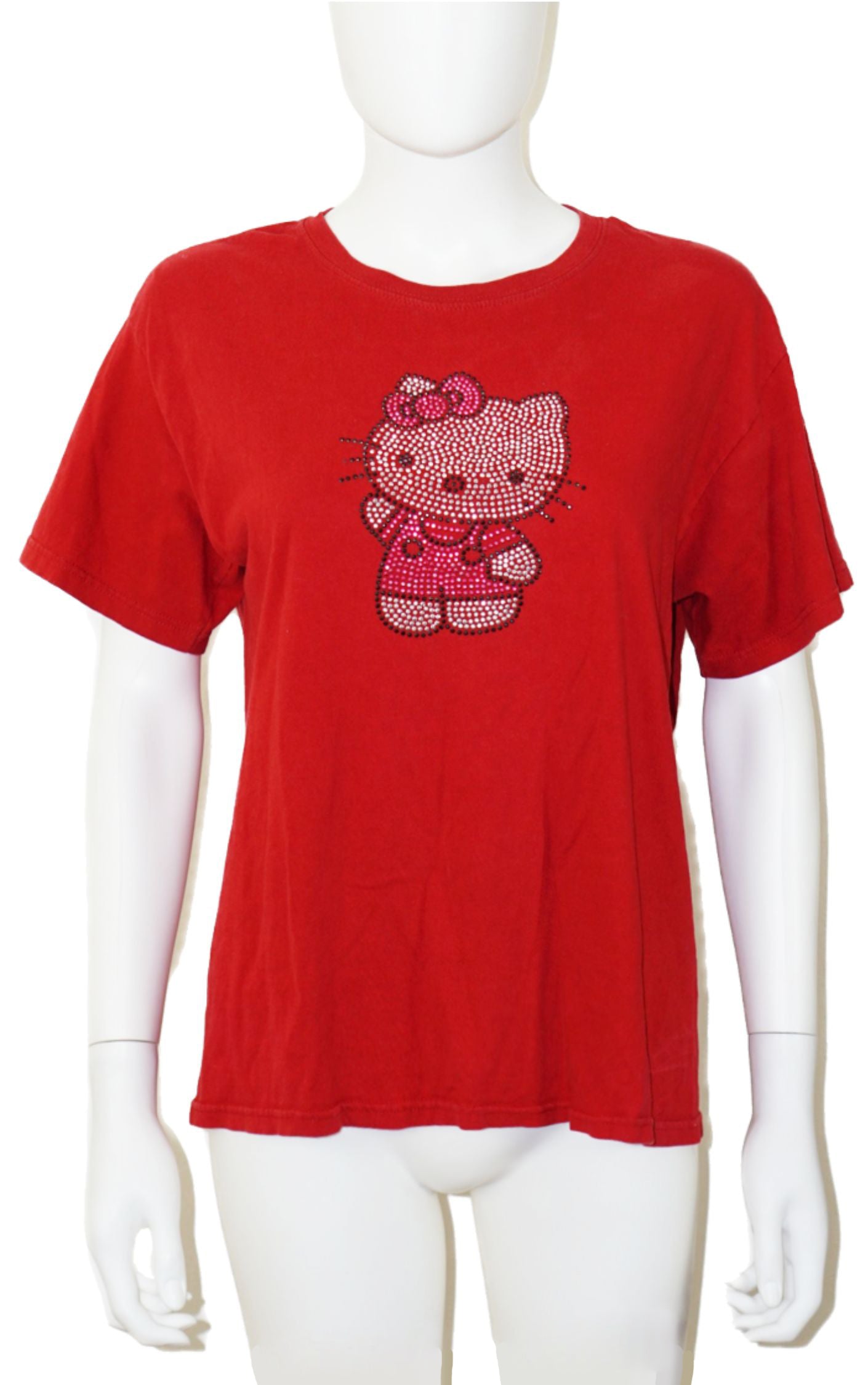 VINTAGE Y2K Hello Kitty Crystal Red T-Shirt resellum
