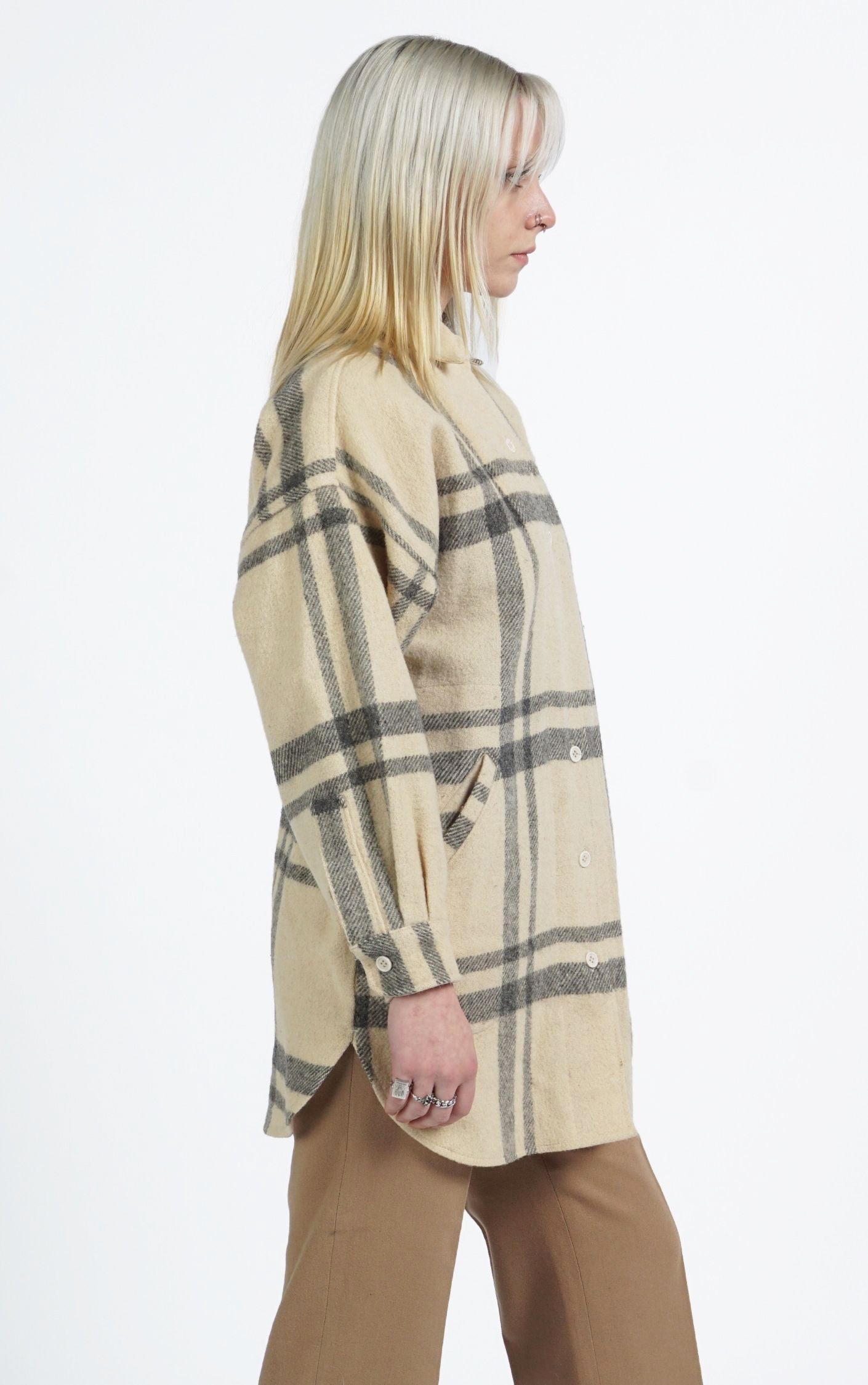 VINTAGE 100% Wool Tartan Plaid Buttoned Shirt  resellum