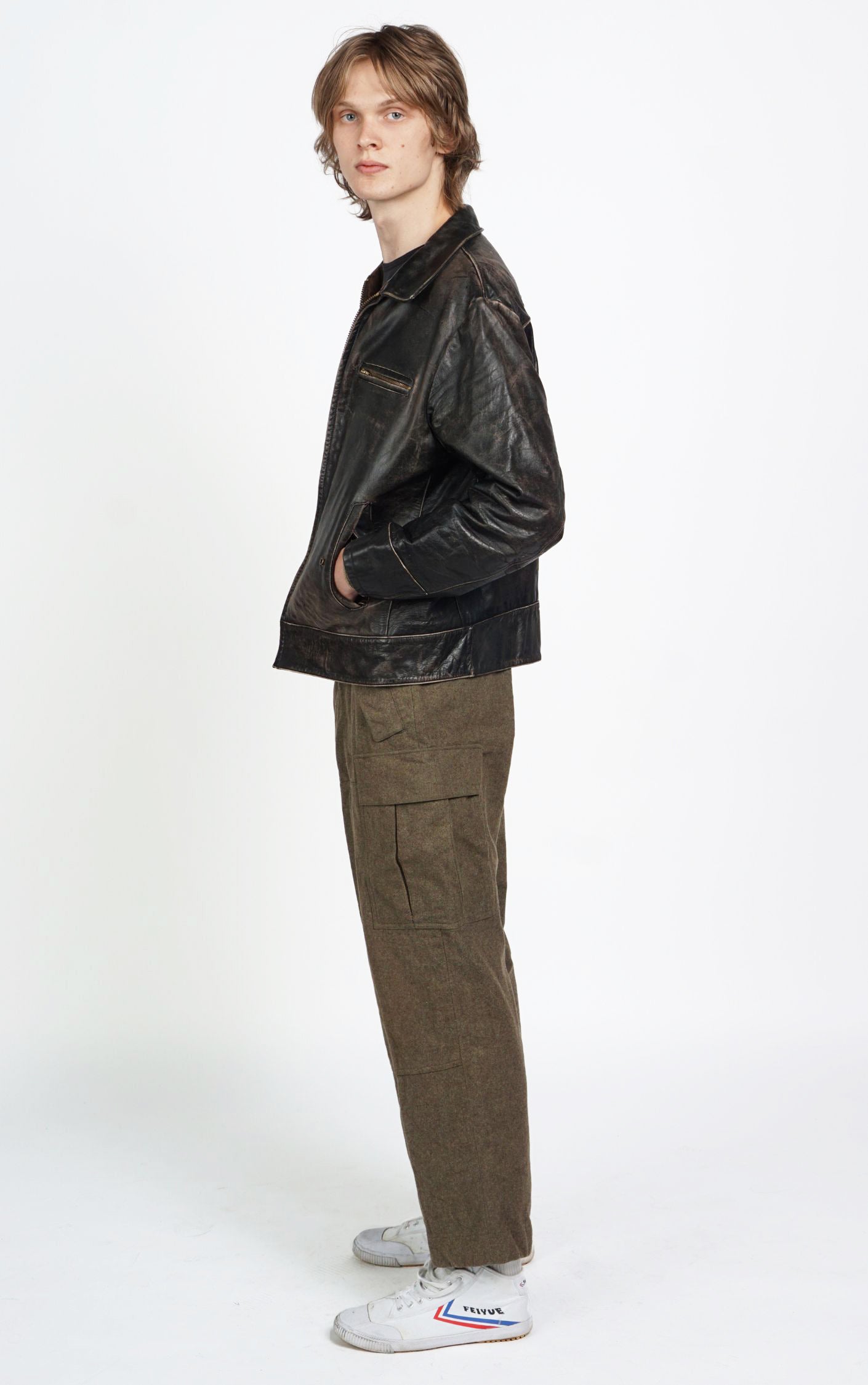 VINTAGE 60s Military Army Heavy Wool Pockets Cargo Pants resellum